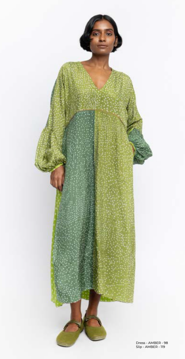 AMBER 98 - Green Silk Dress AMBER 98 - Green Silk Dress