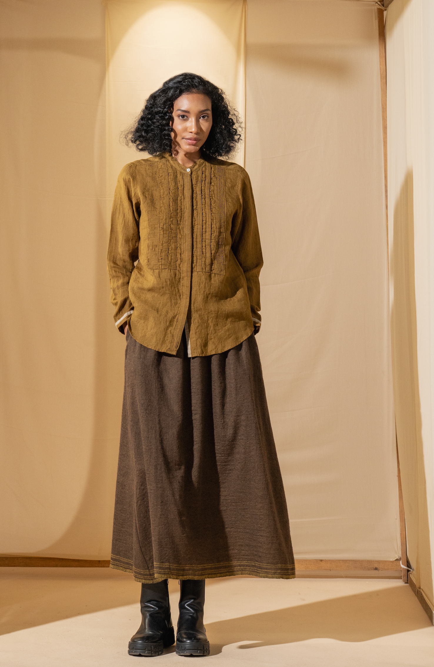 LOHITA WOOL SKIRT - EARTH
