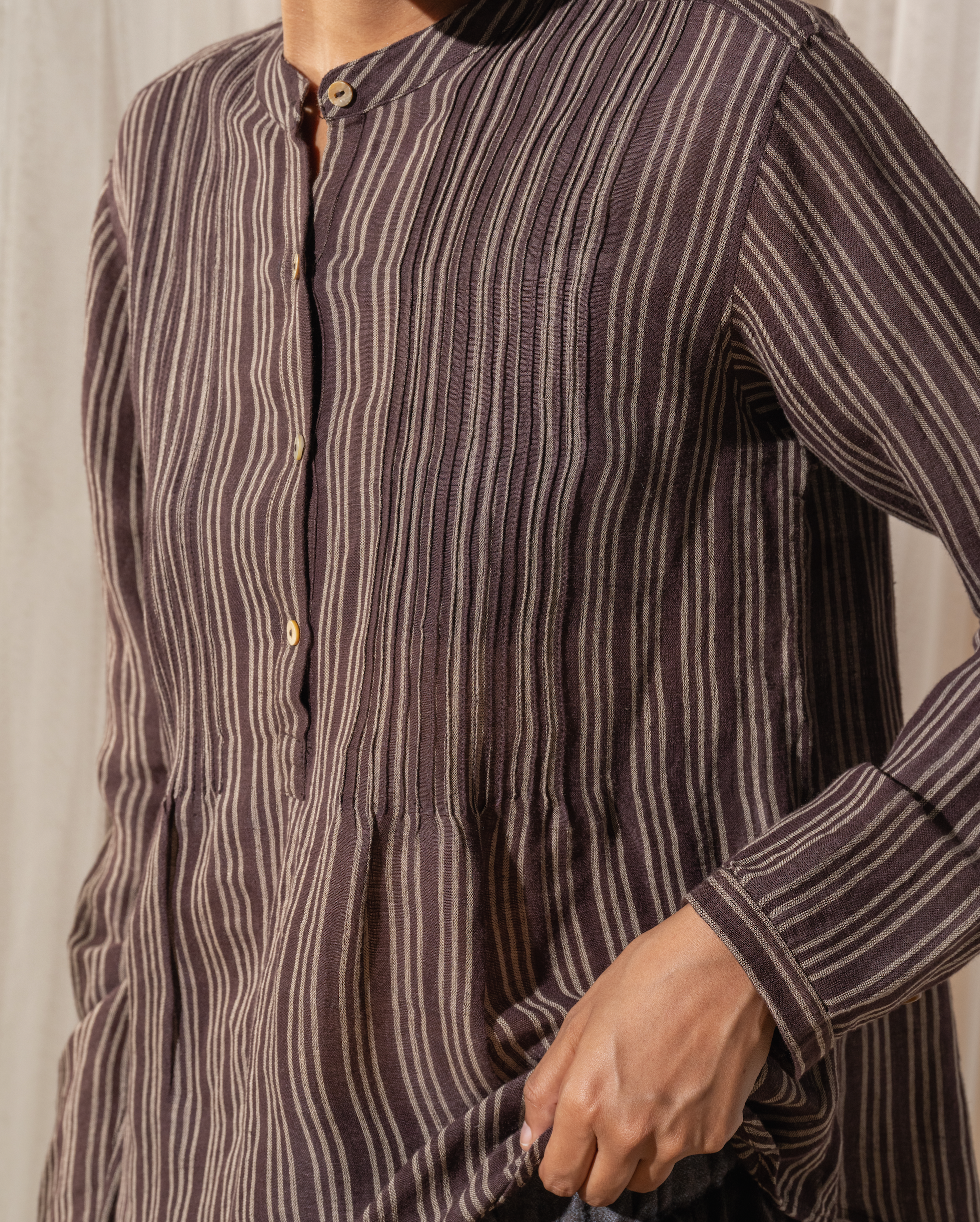 NIVA Blouse - Handwoven Linen/Bamboo