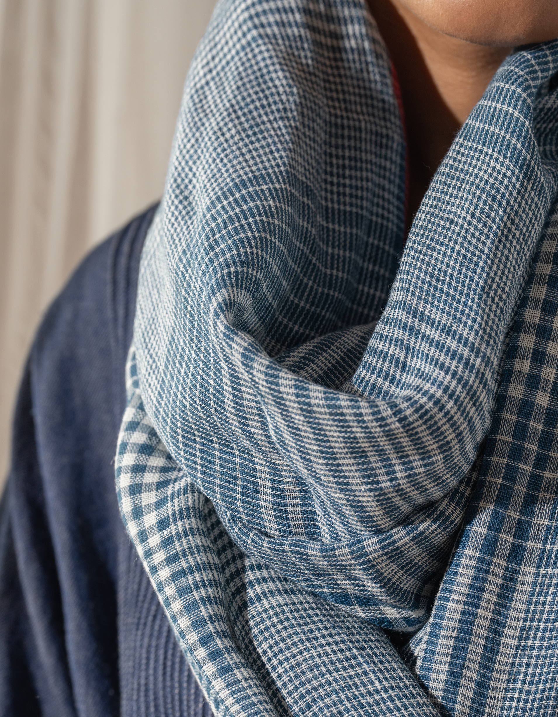 LINEN SCARF - Indigo
