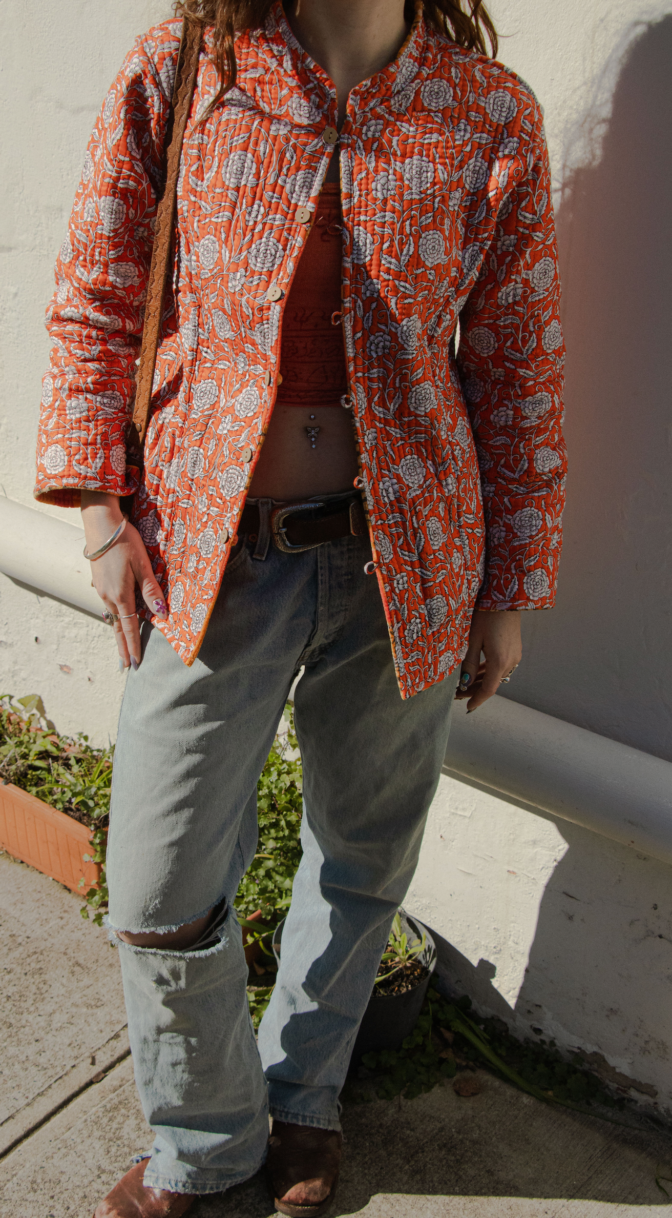 Velvet Stripe Jacket - Climbing Tiger Tangerine