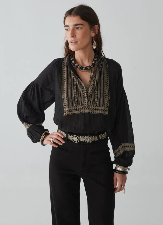Tina Blouse - Charcoal