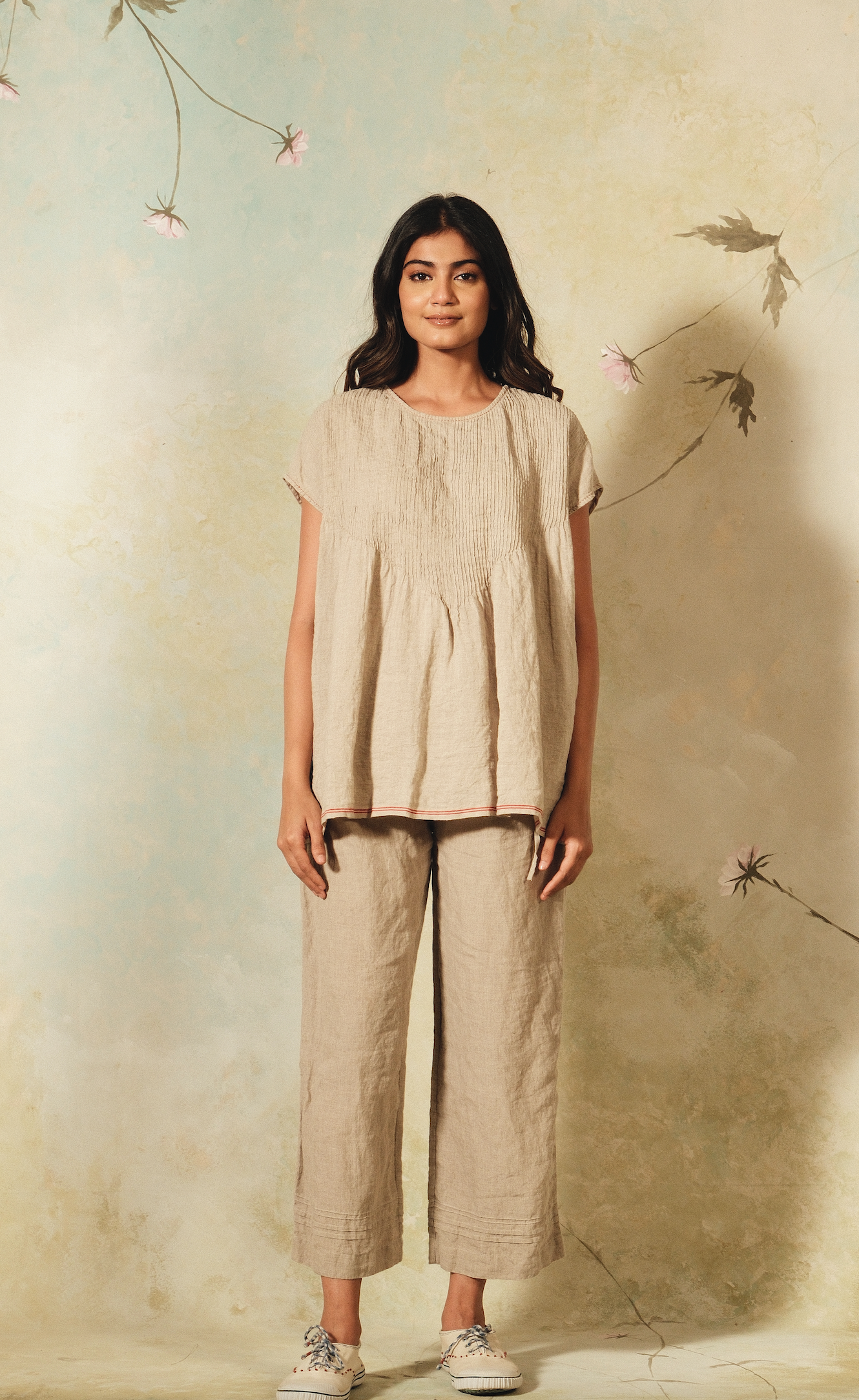 INDRA TOP - Linen Pintuck