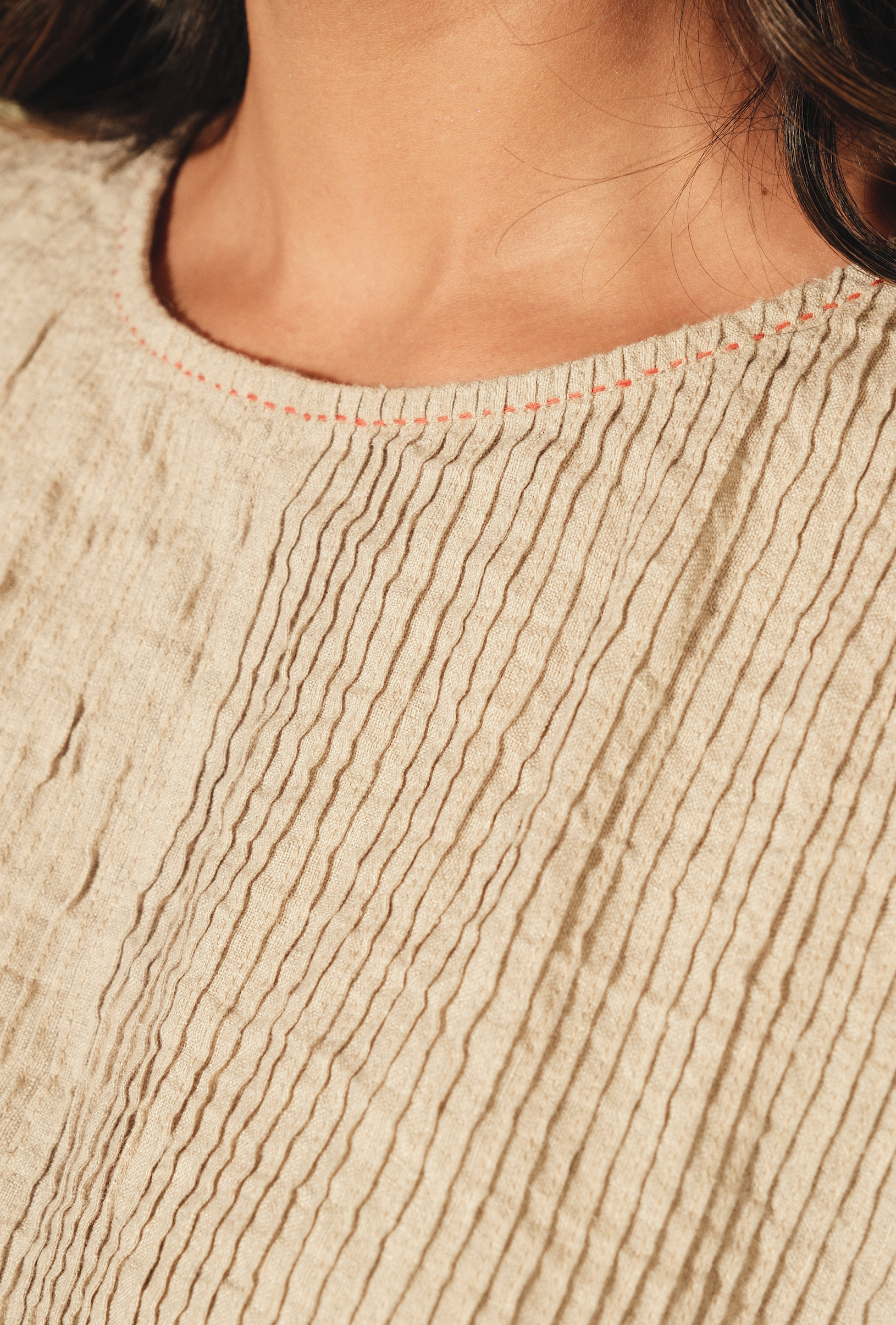 INDRA TOP - Linen Pintuck