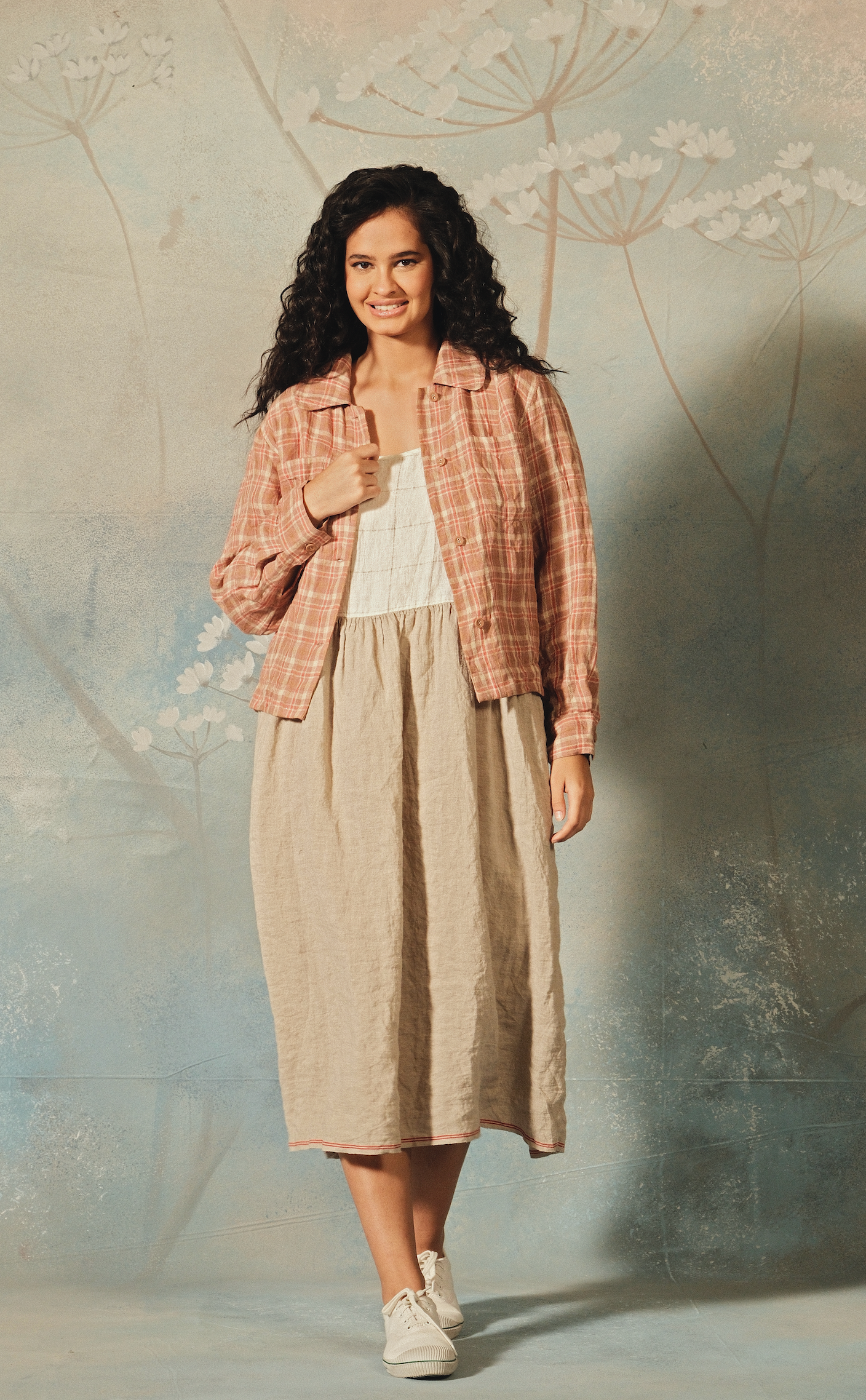 TARINI Jacket -Linen Check