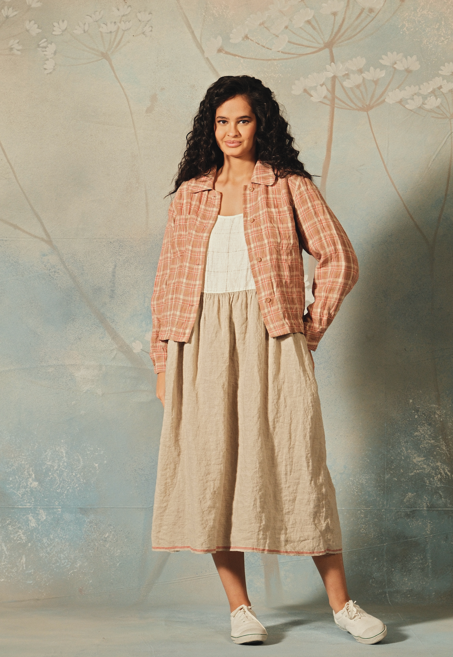 TARINI Jacket -Linen Check
