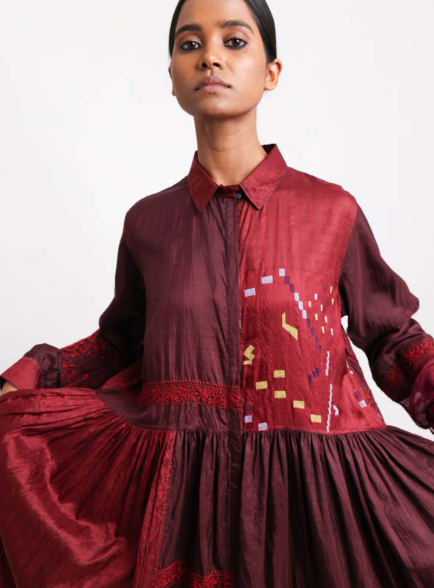 Miraj 49 - Rust Silk Dress