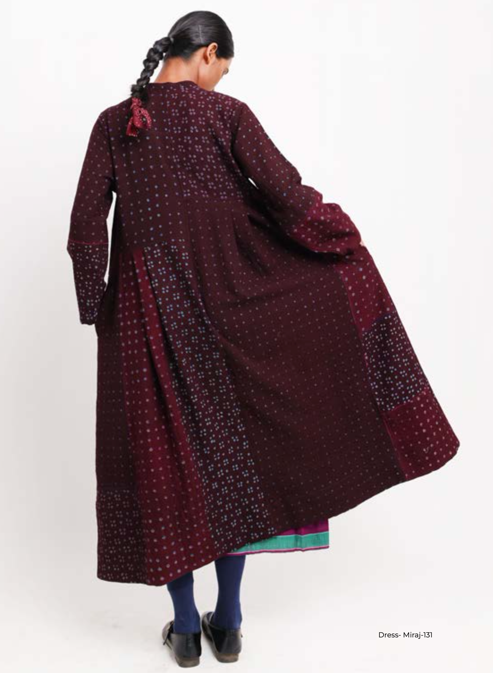 Miraj 131 - Magenta Bandhani Wool Dress