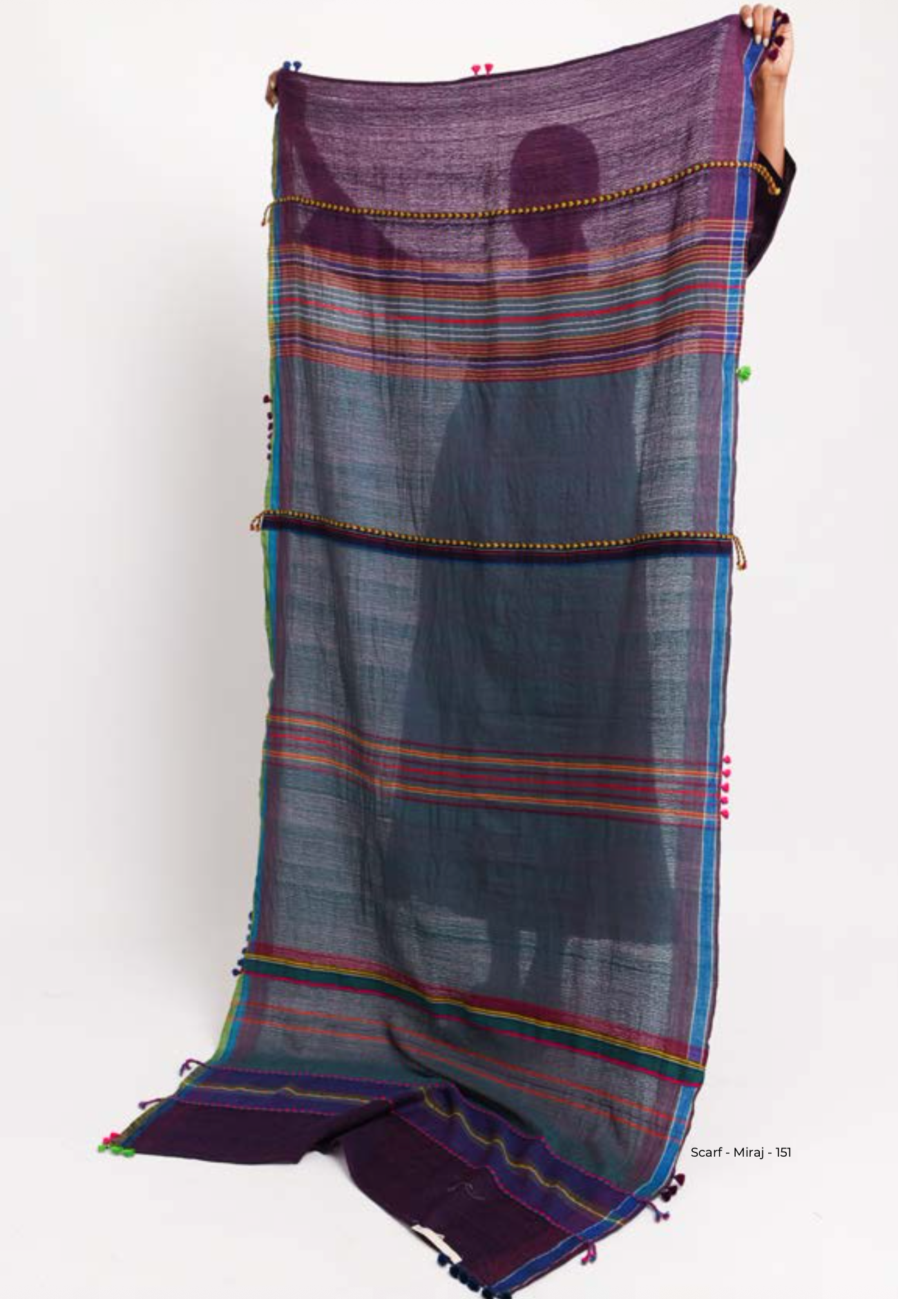 MIRAJ 151 Woollen Scarf - Coastal Mist