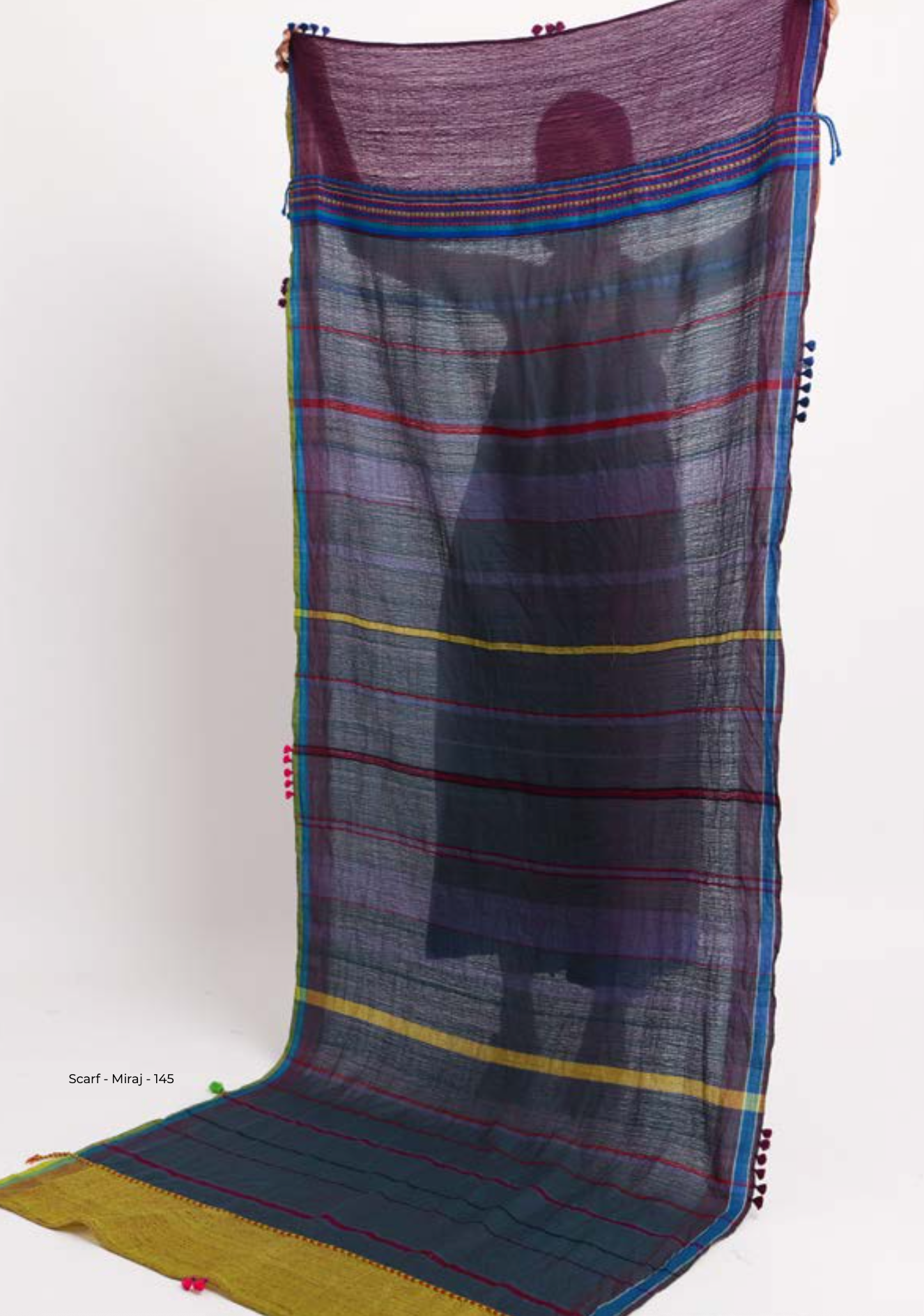 MIRAJ 145 Woollen Scarf - Sea Mist