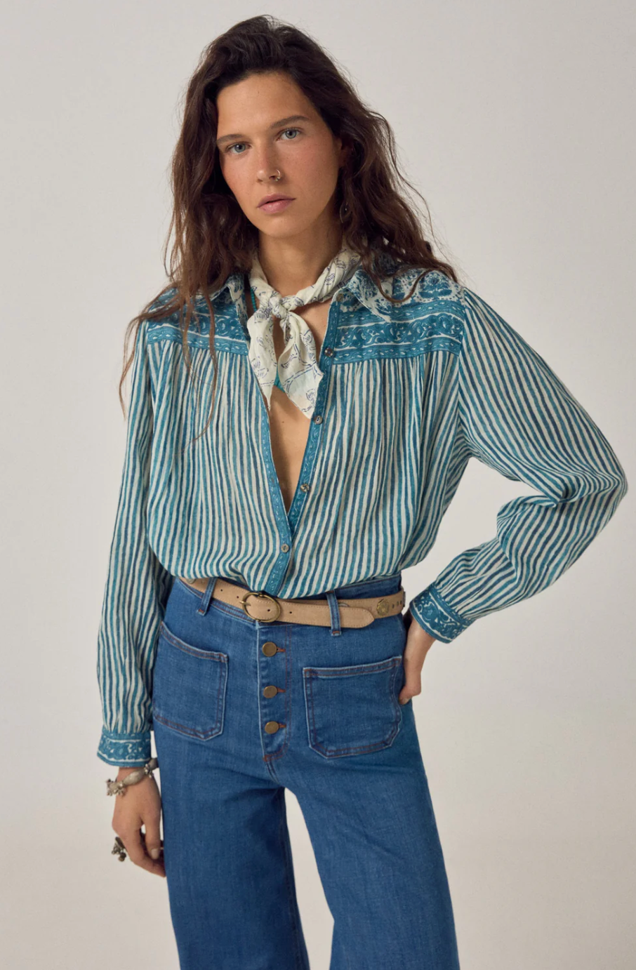 MEDITERRANEAN STRIPES SHIRT - Sea Blue
