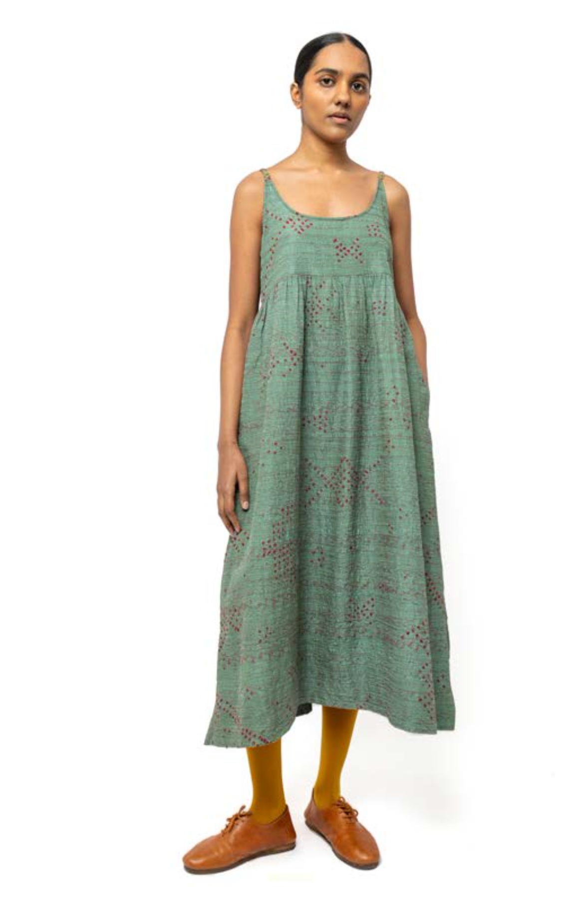 SOPHIA Silk Slip  Dress - Bandhani Sea