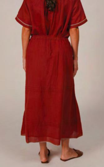 MACY COTTON SKIRT - Rust