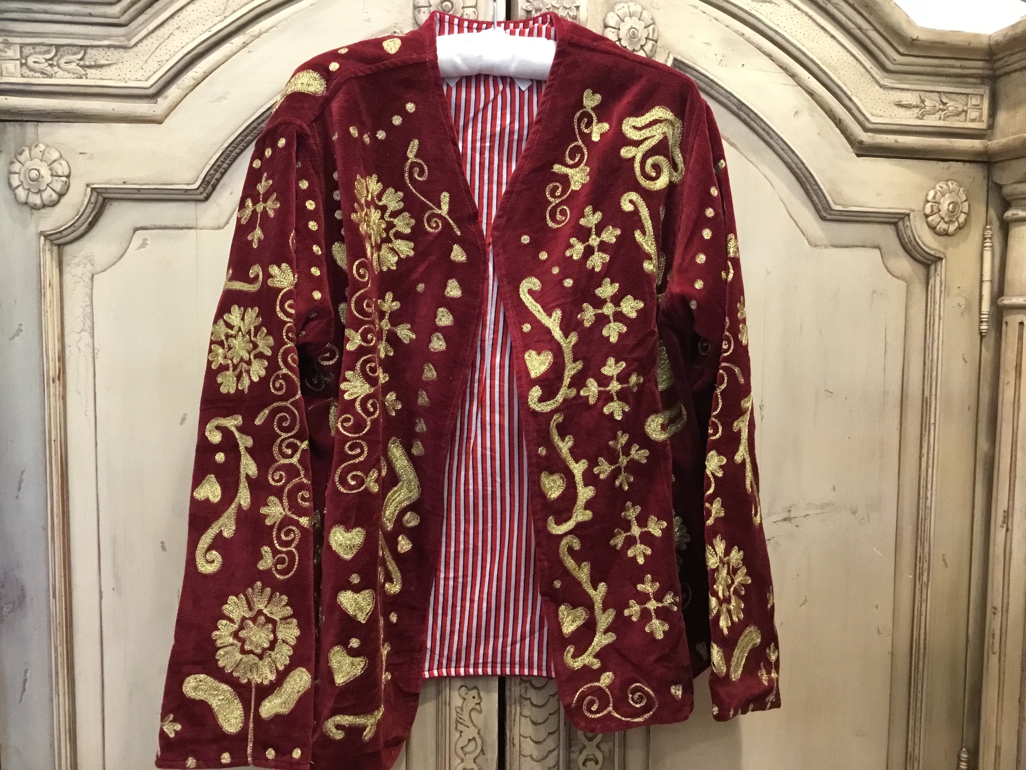 VELVET METALLIC JACKET - Ruby