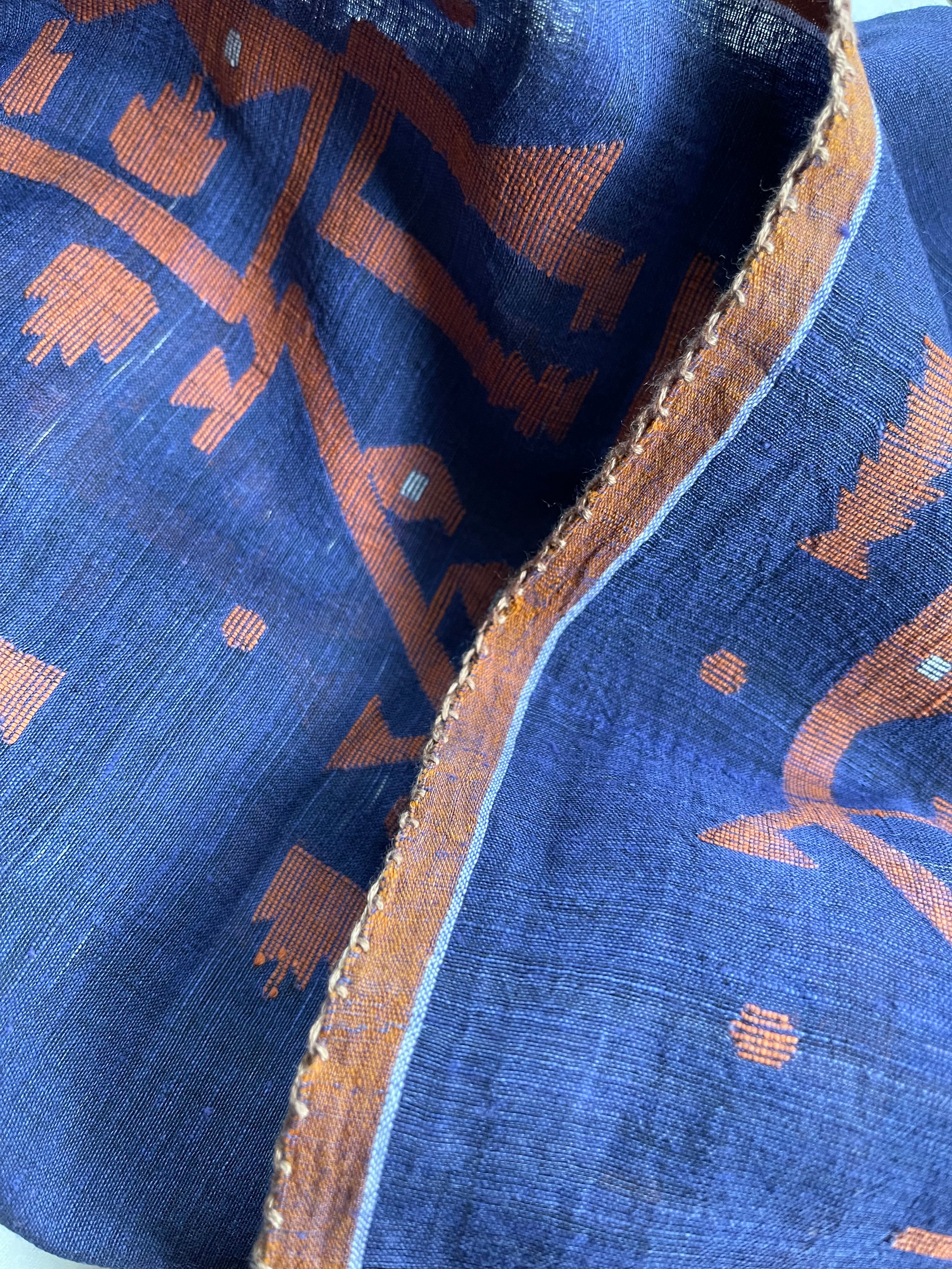 Jamdani Kaftan - Indigo