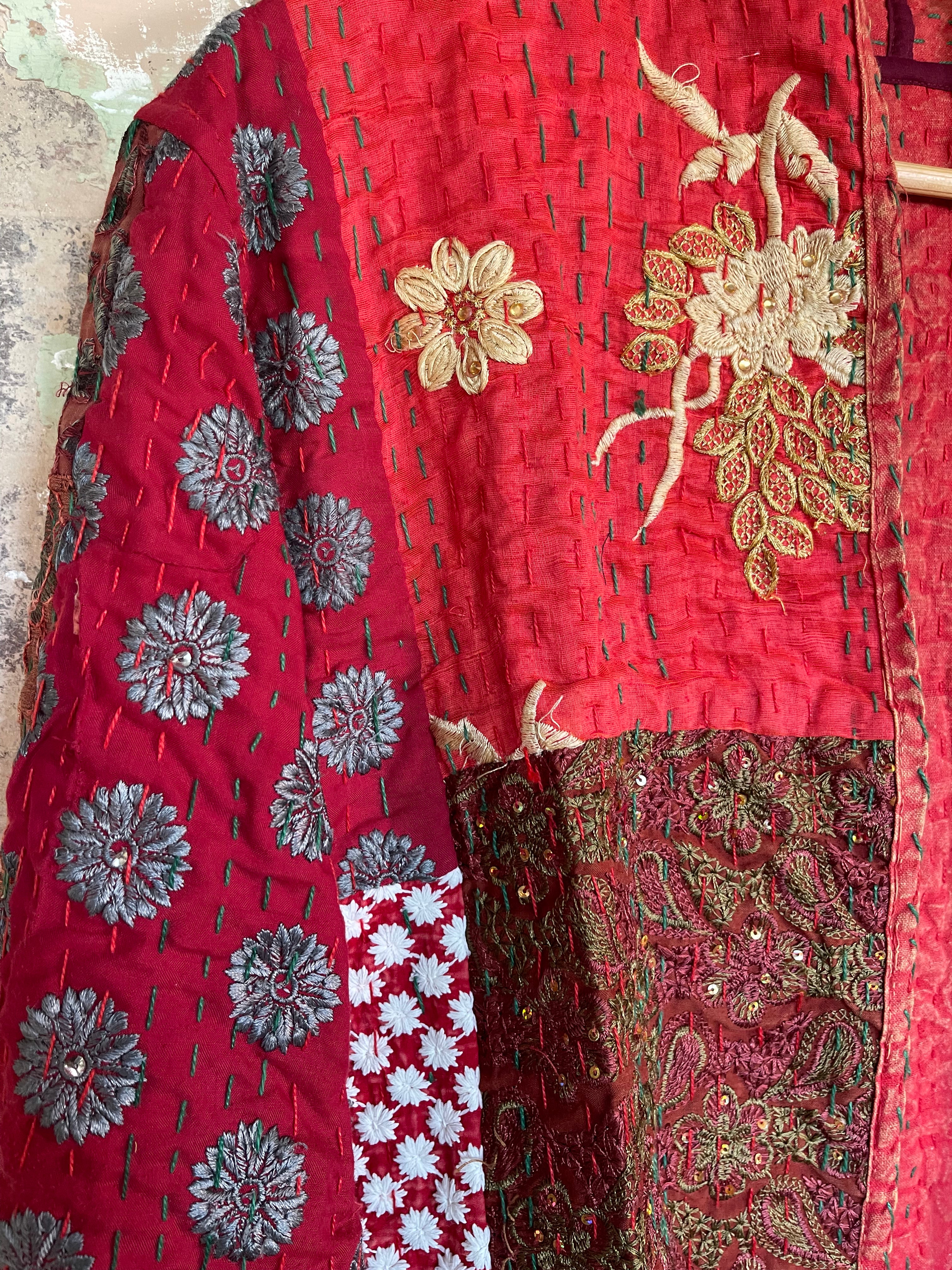 Embroidered Kantha Coat - Sunset