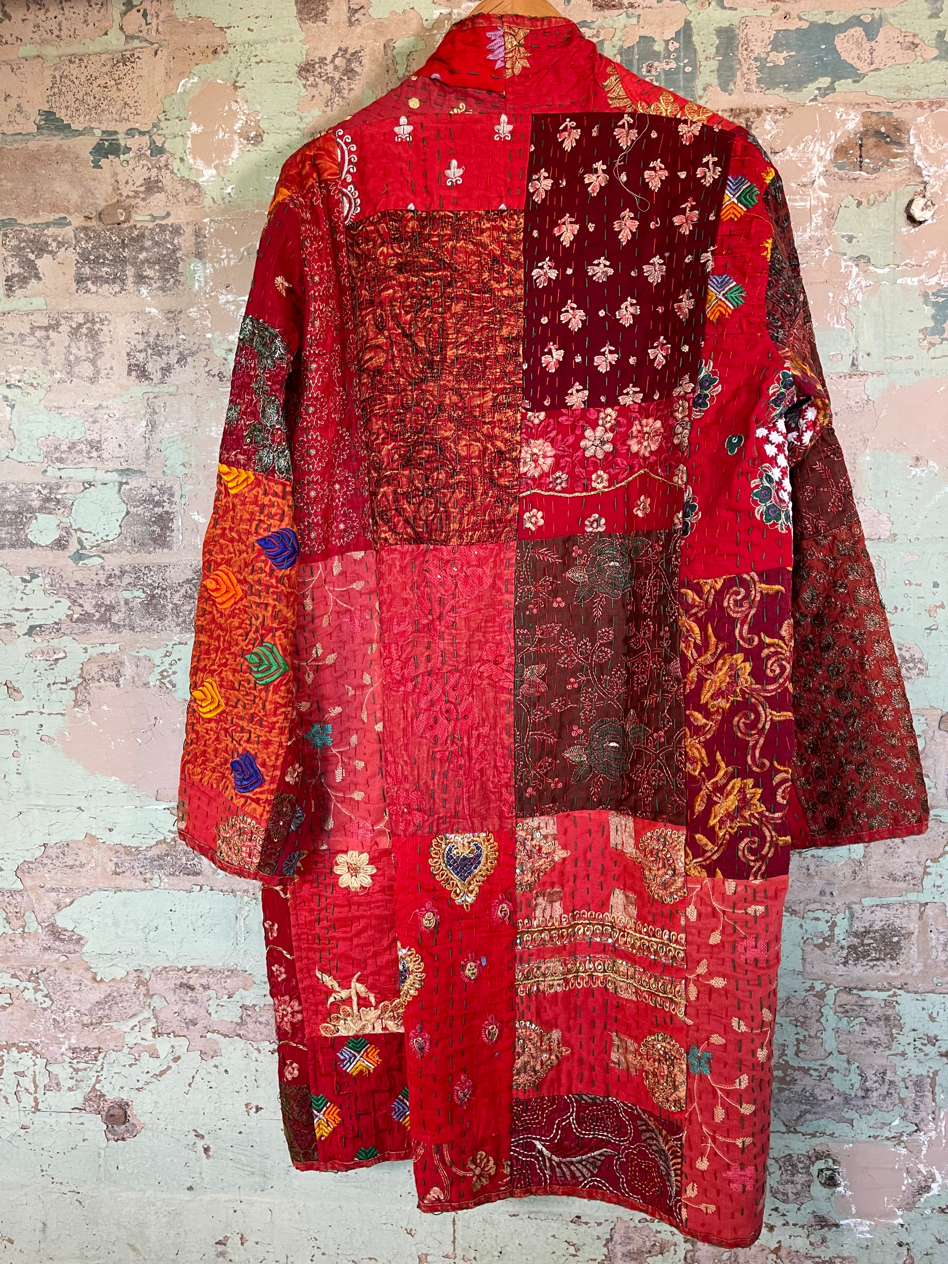 Embroidered Kantha Coat - Sunset