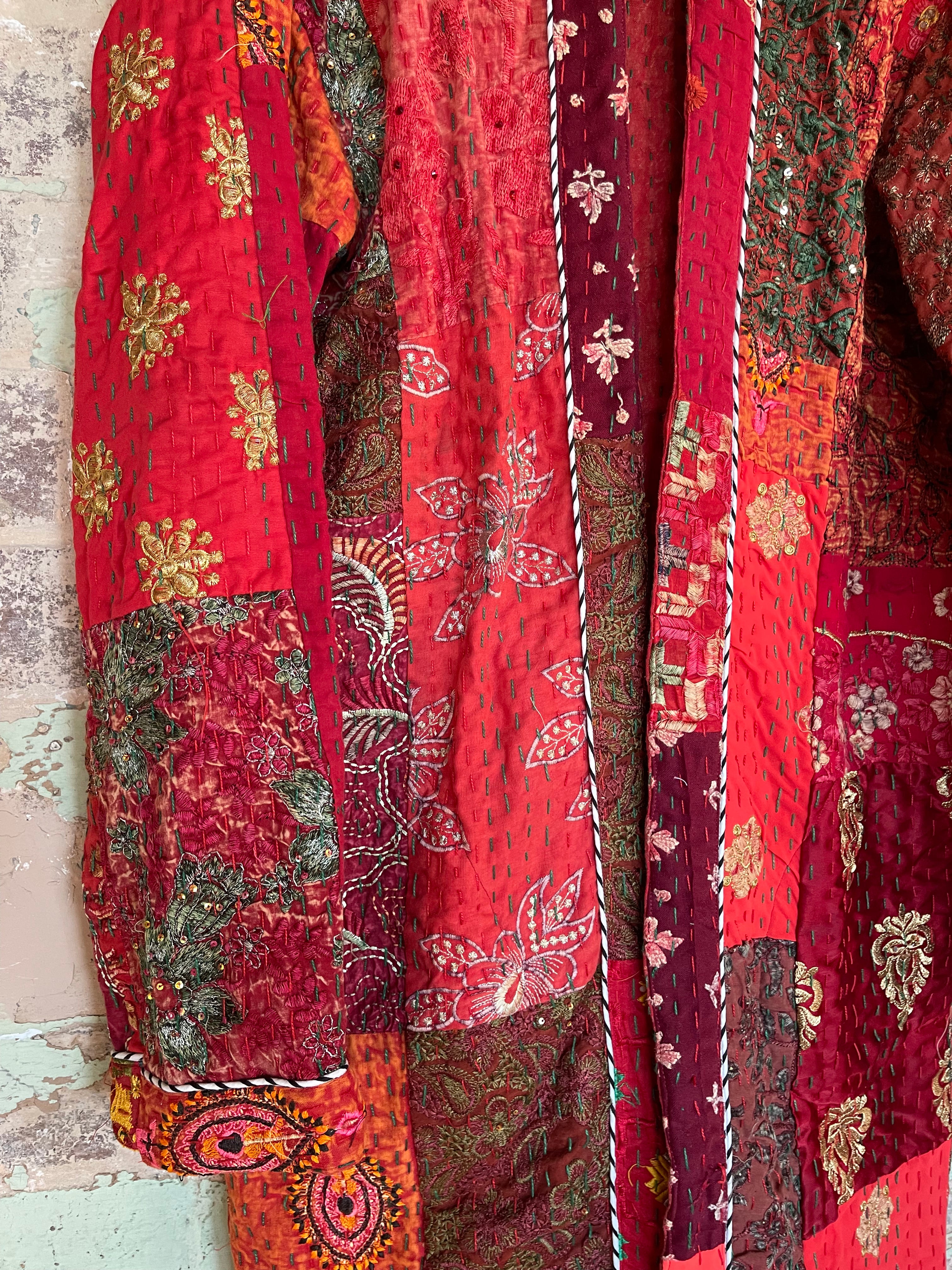 Embroidered Kantha Coat - Evening