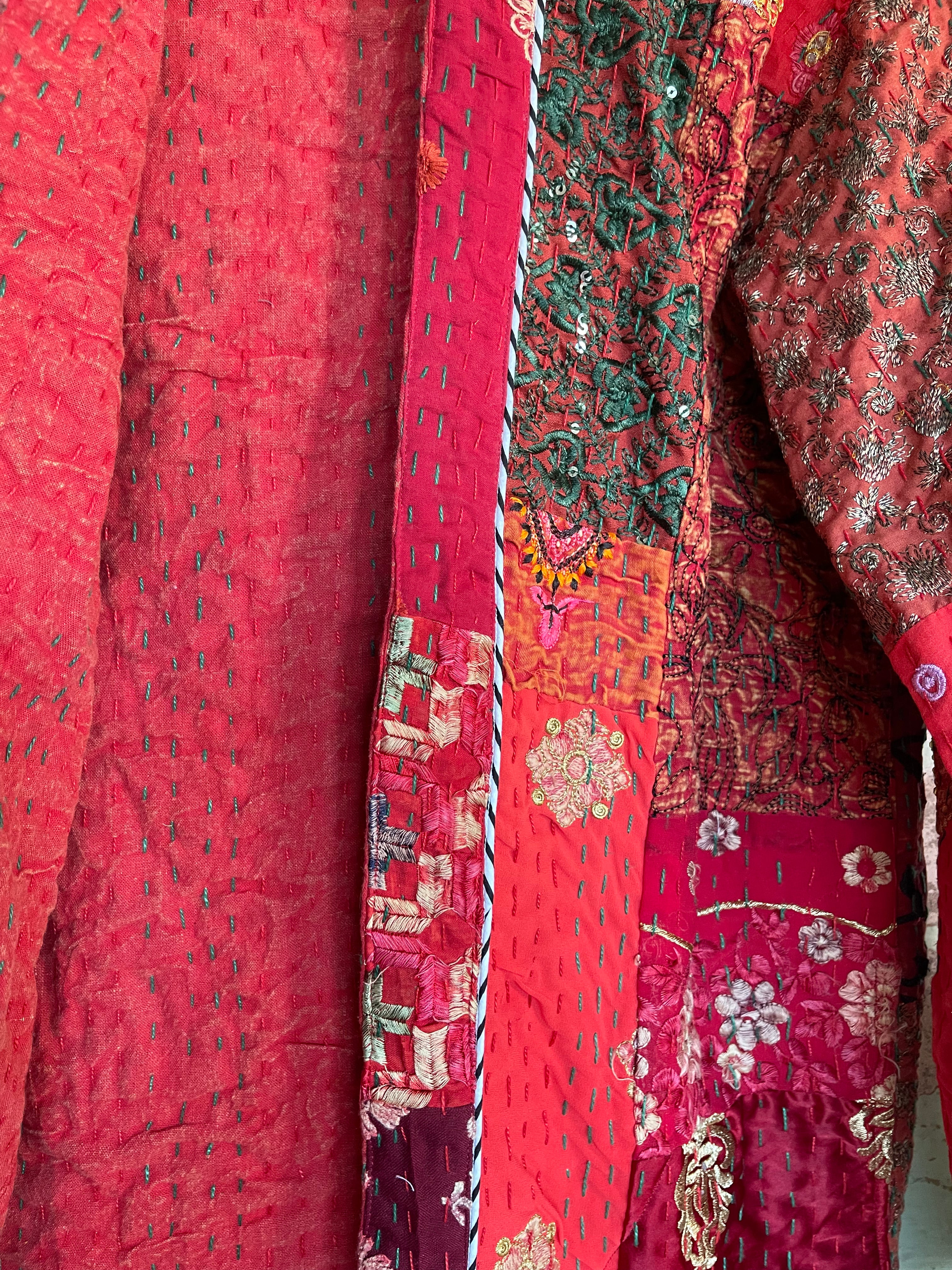 Embroidered Kantha Coat - Evening