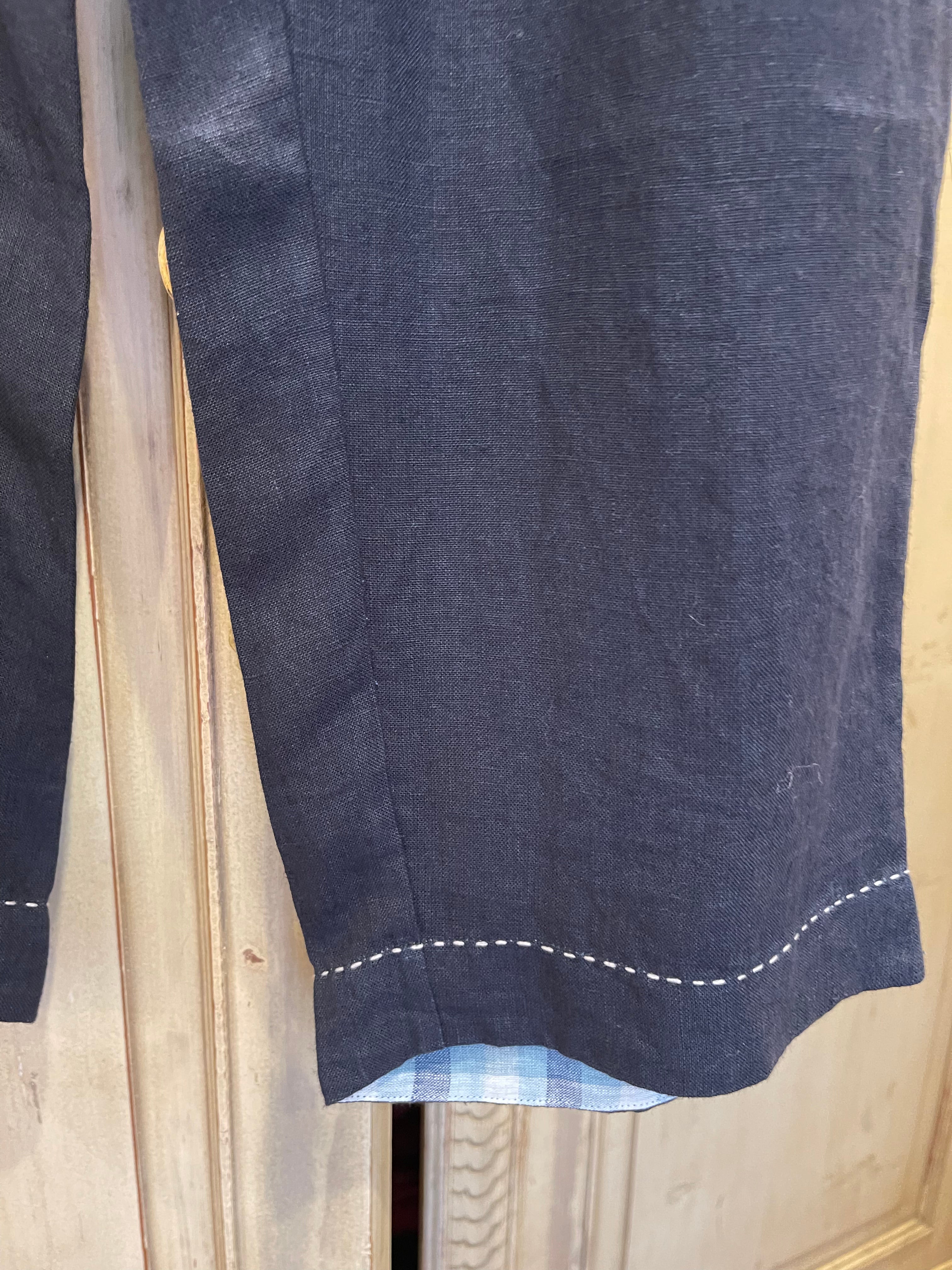 ROOMA LINEN PANTS - GRAPHITE