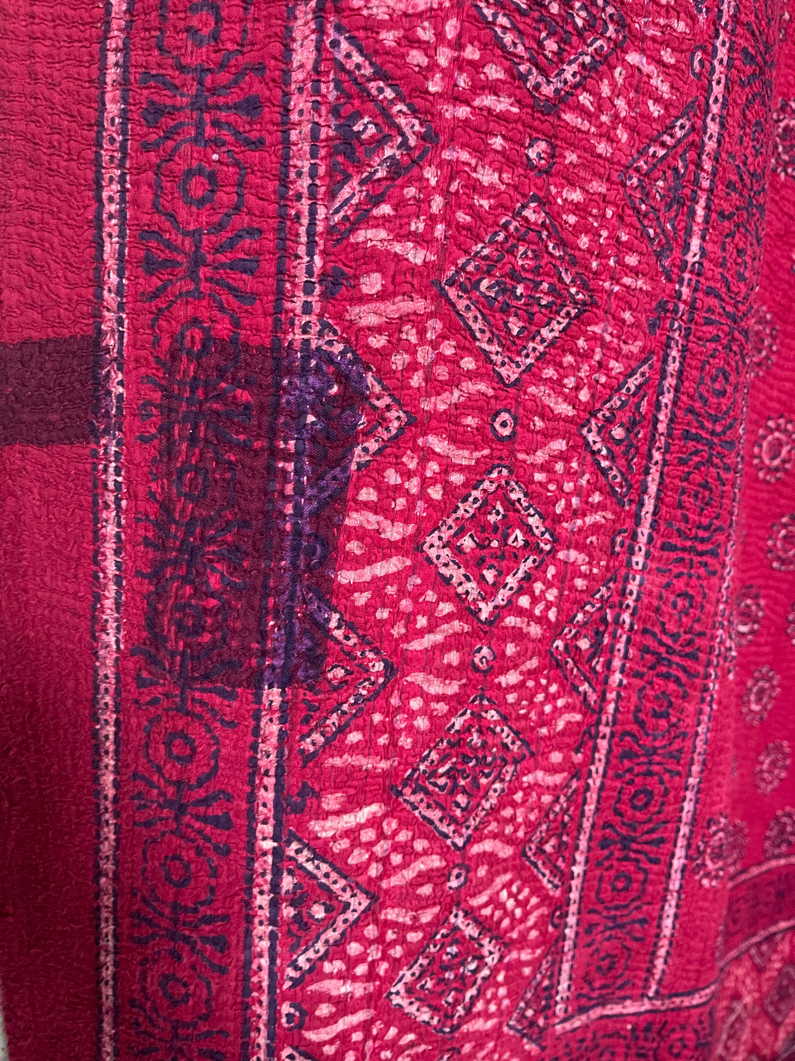 VINTAGE KANTHA - AJRAKH MADDER MEDALLIONS