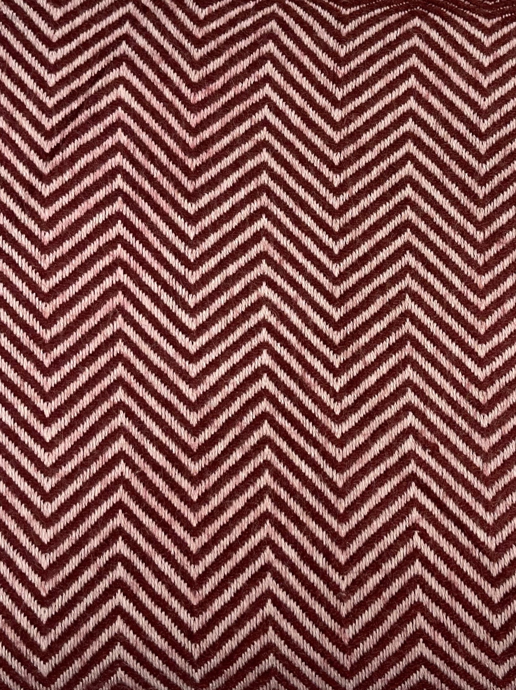 Cashmere Throw/Wrap - Dark Cherry ZigZag