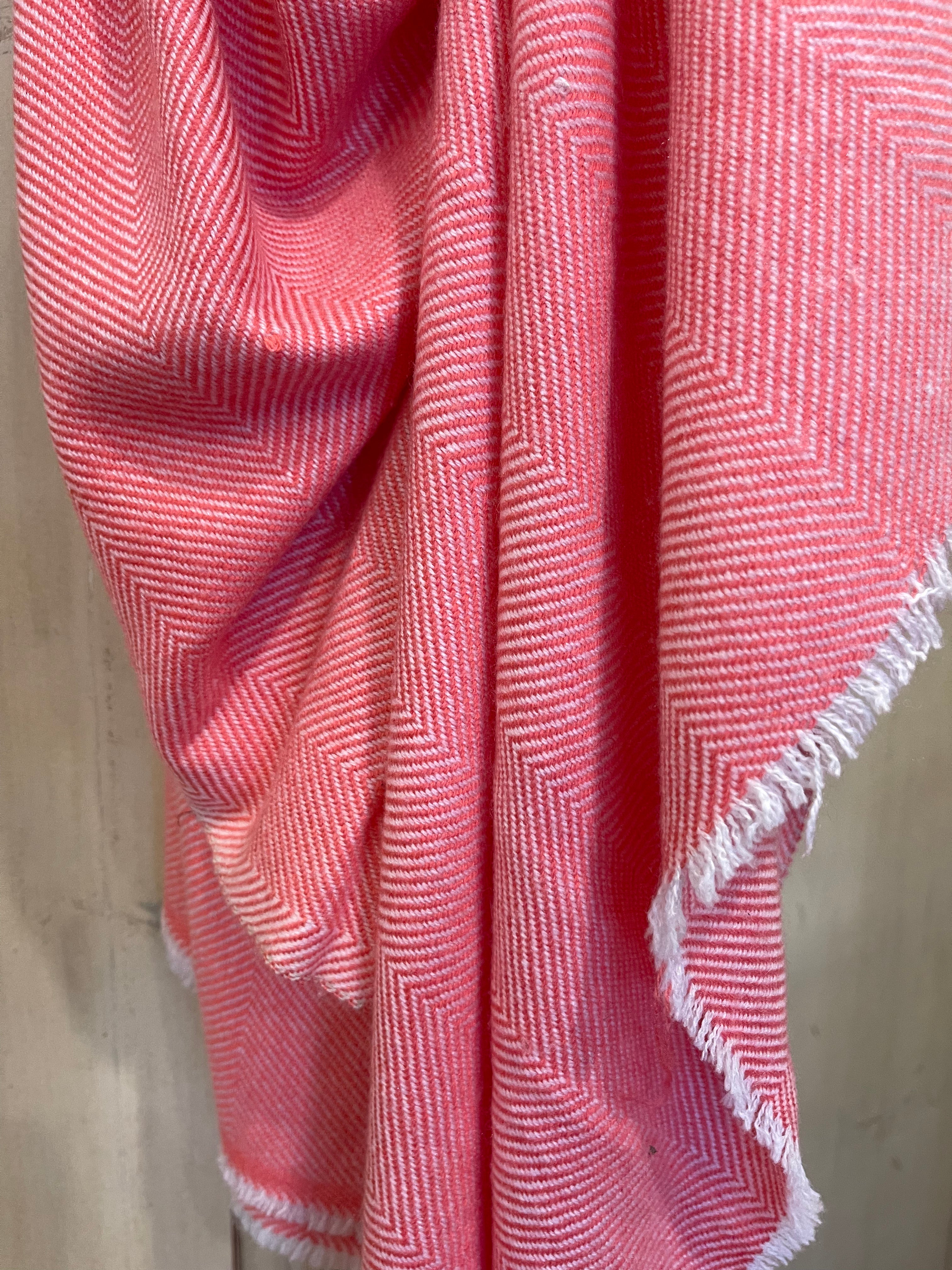 Cashmere Wrap - Coral Stripe