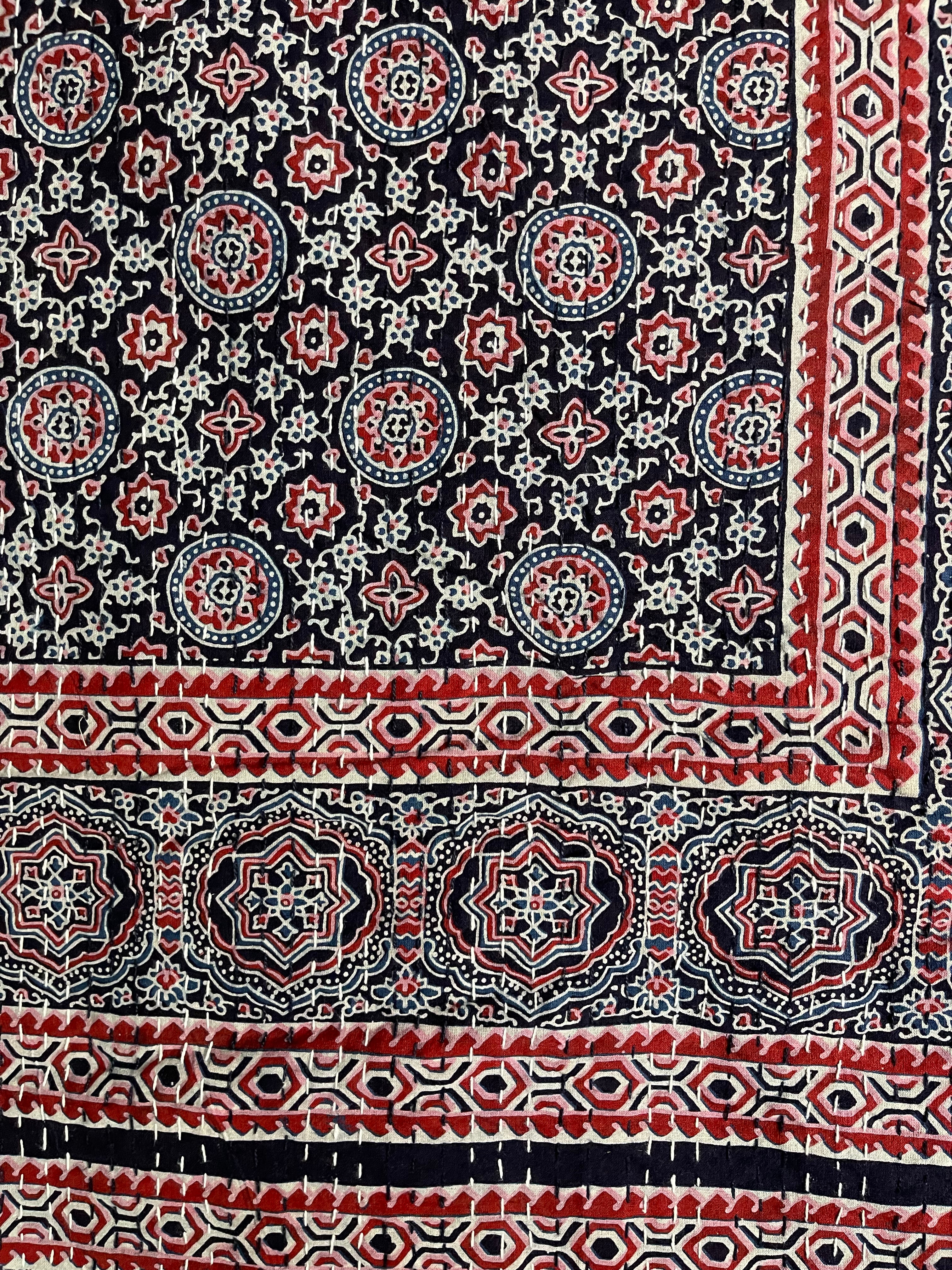 KANTHA - AJRAKH PRINT INDIGO BLUE