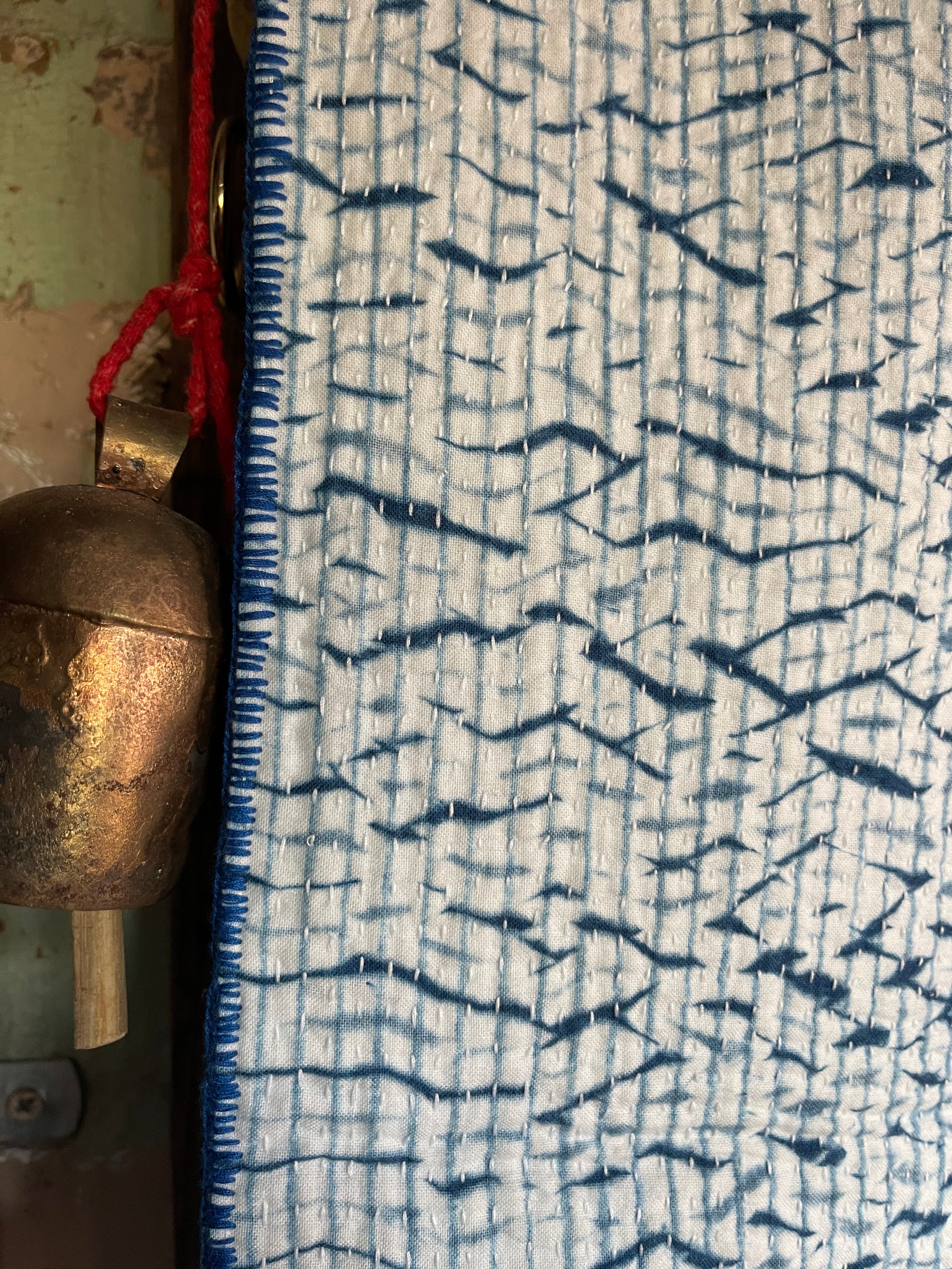 INDIGO SHIBORI - GRADED HORIZONTAL RIPPLES