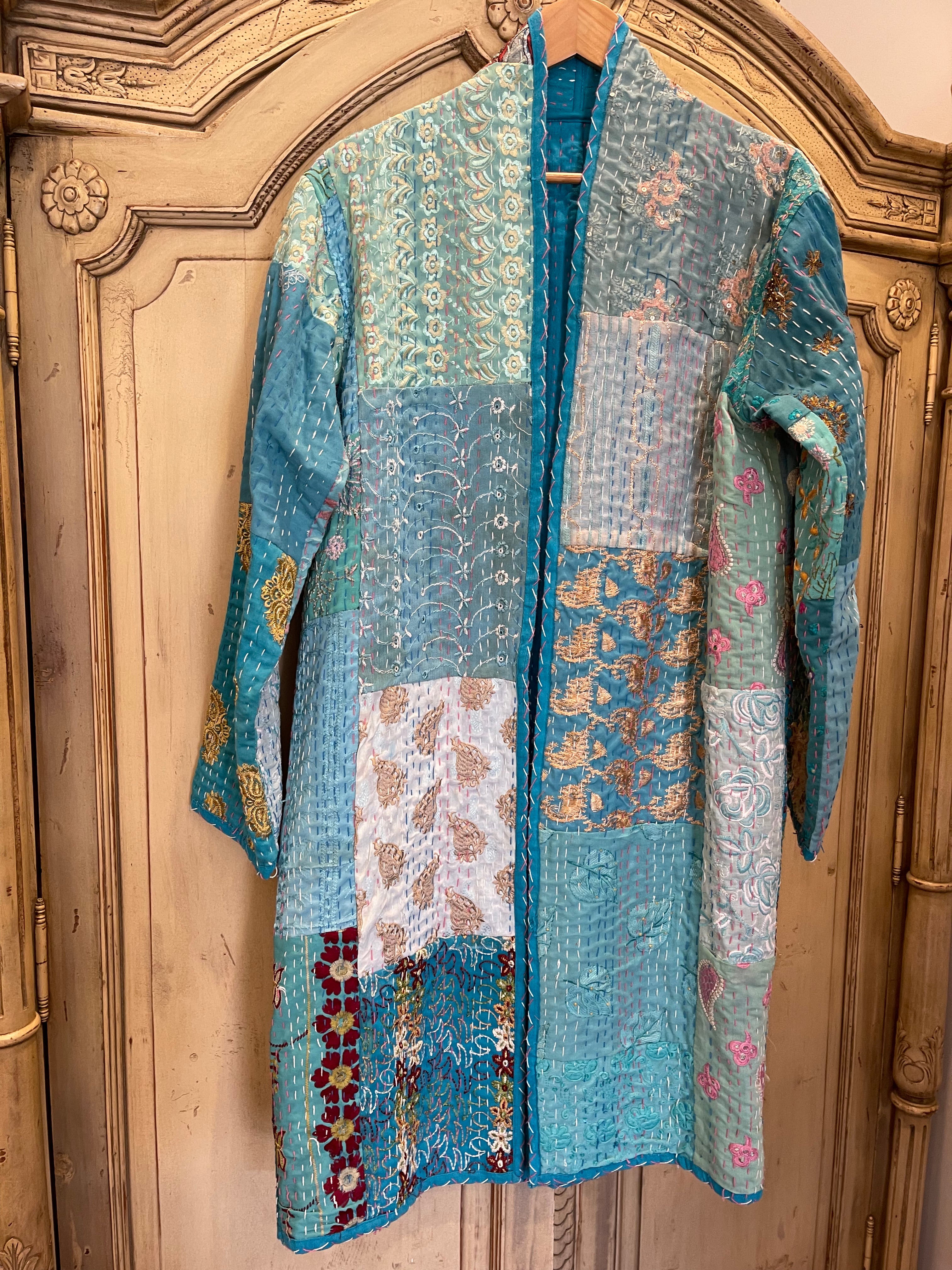 Embroidered Kantha Coat - COASTAL PARTY