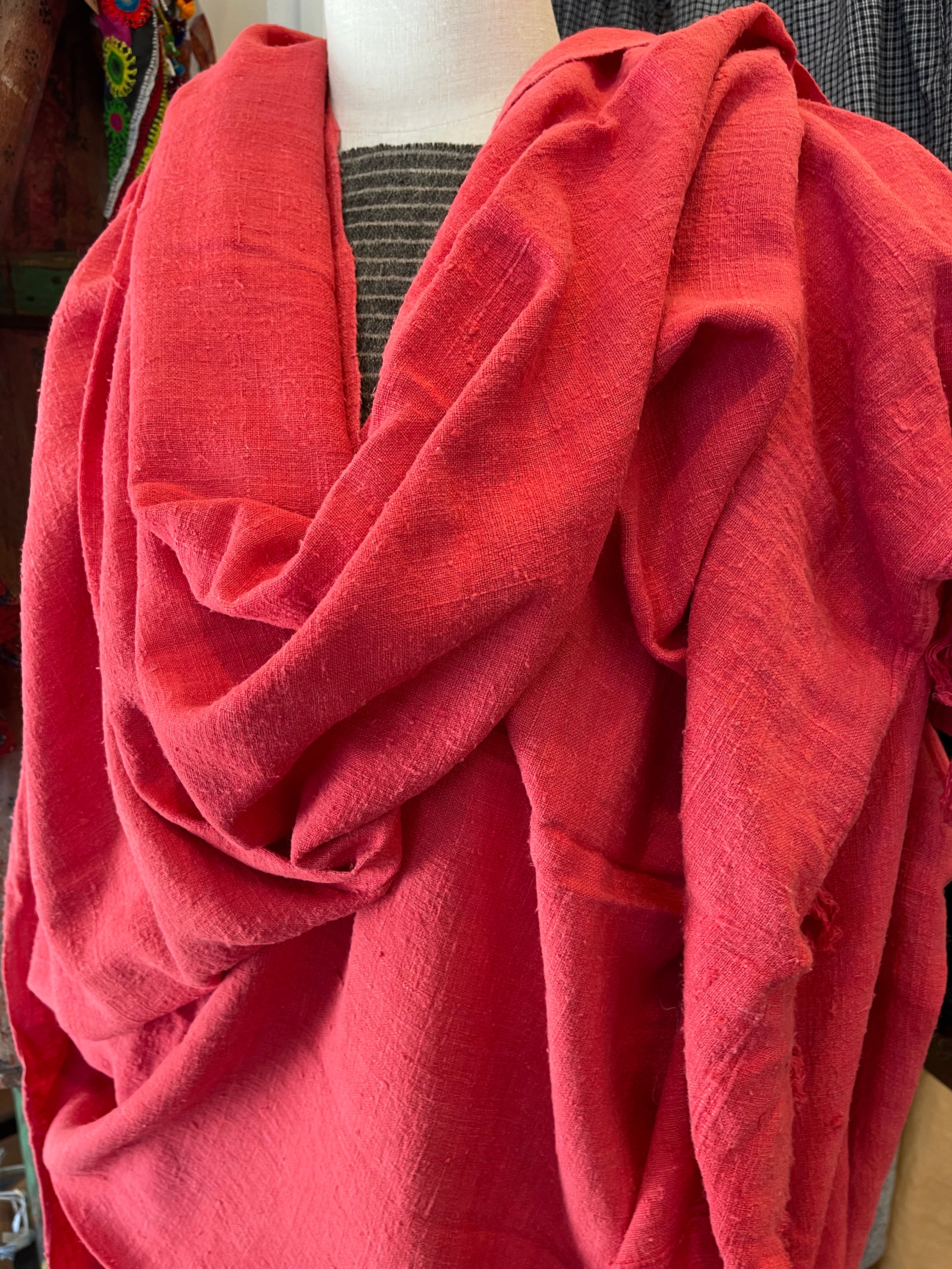 Peace Silk Meditation Wrap - Raspberry