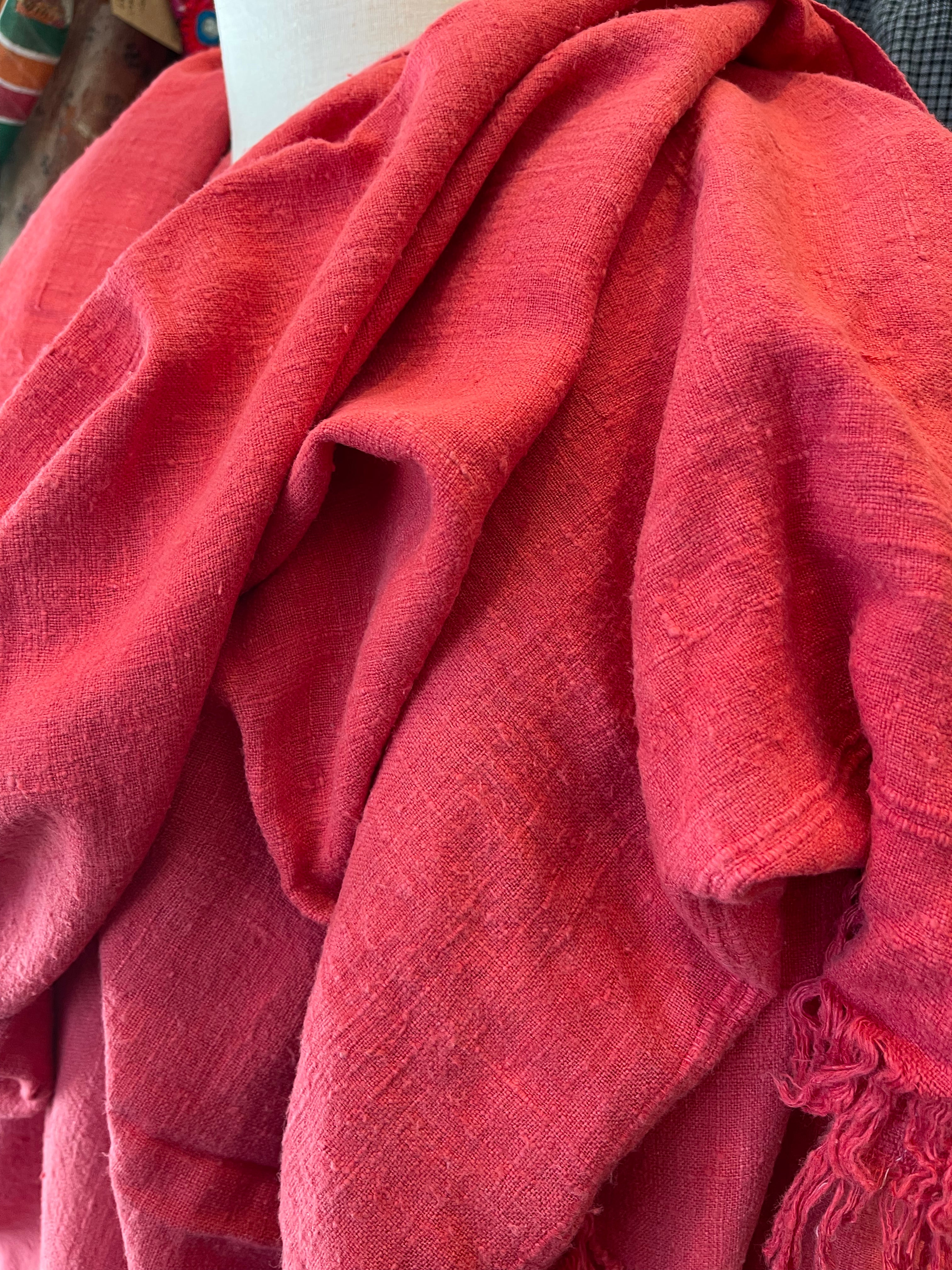 Peace Silk Meditation Wrap - Raspberry