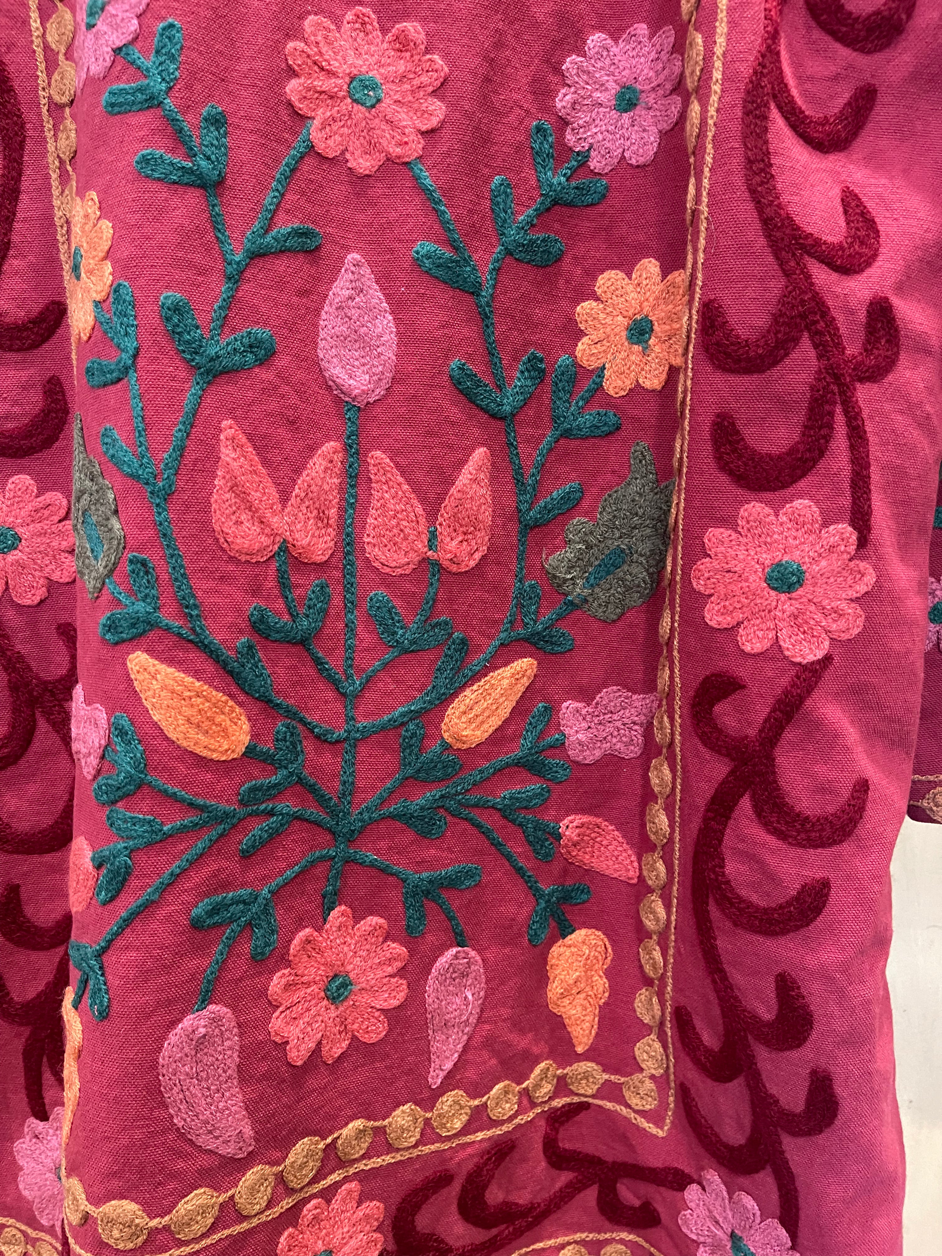 Suzani Tribal Jacket Long - Cherry Forest