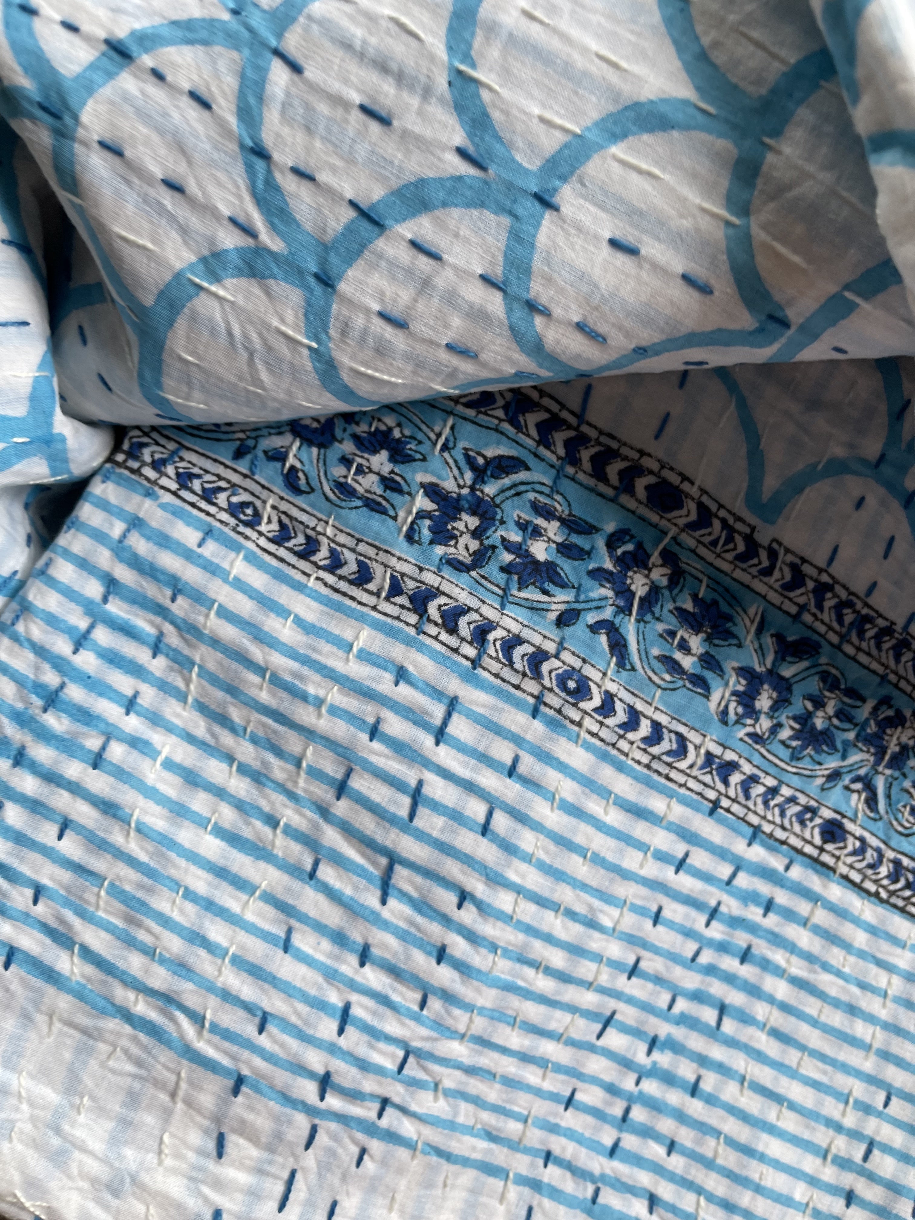 KANTHA - FANS IN FRESH BLUE
