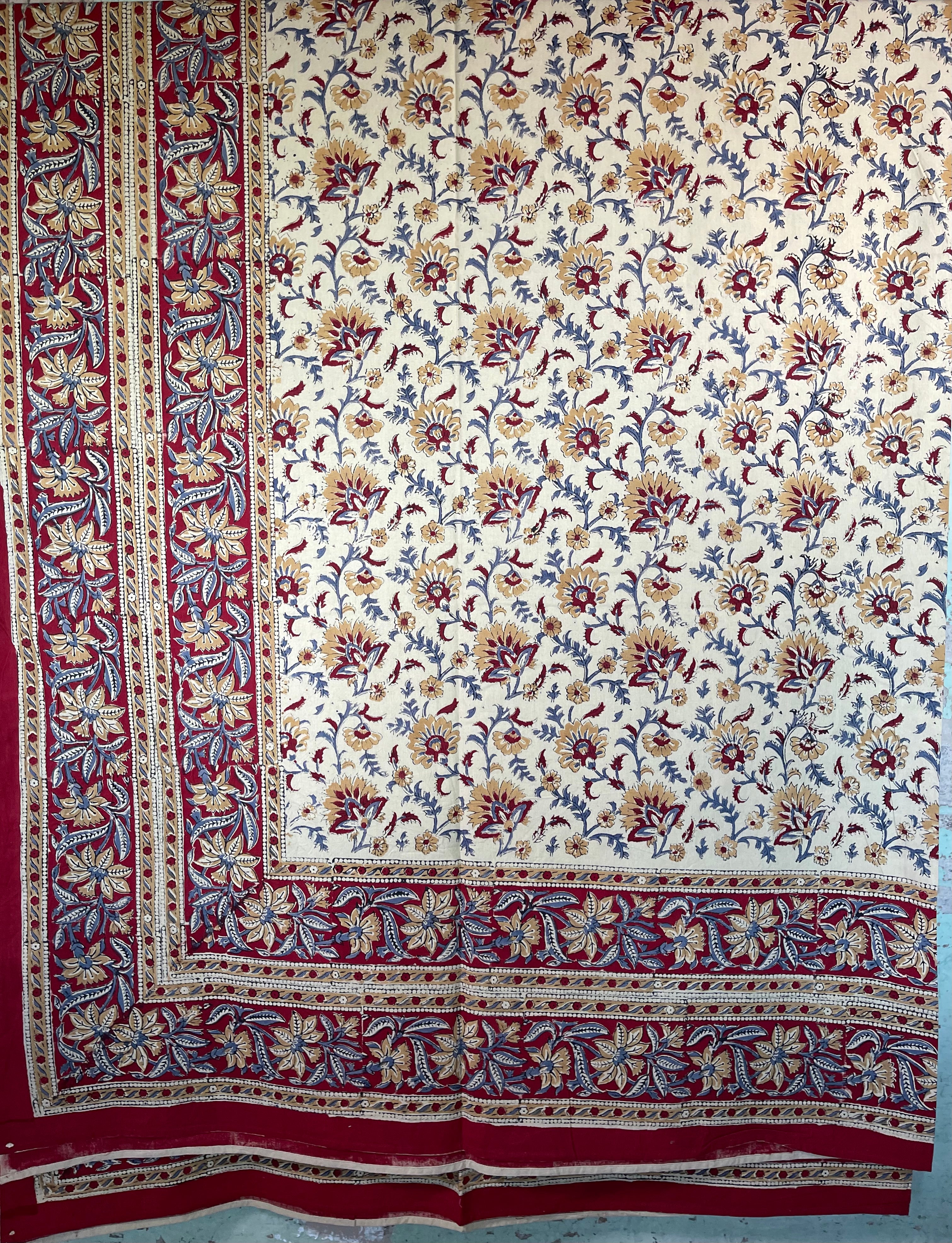 Block Printed Cotton Sheet - BUSHLAND FLORAL