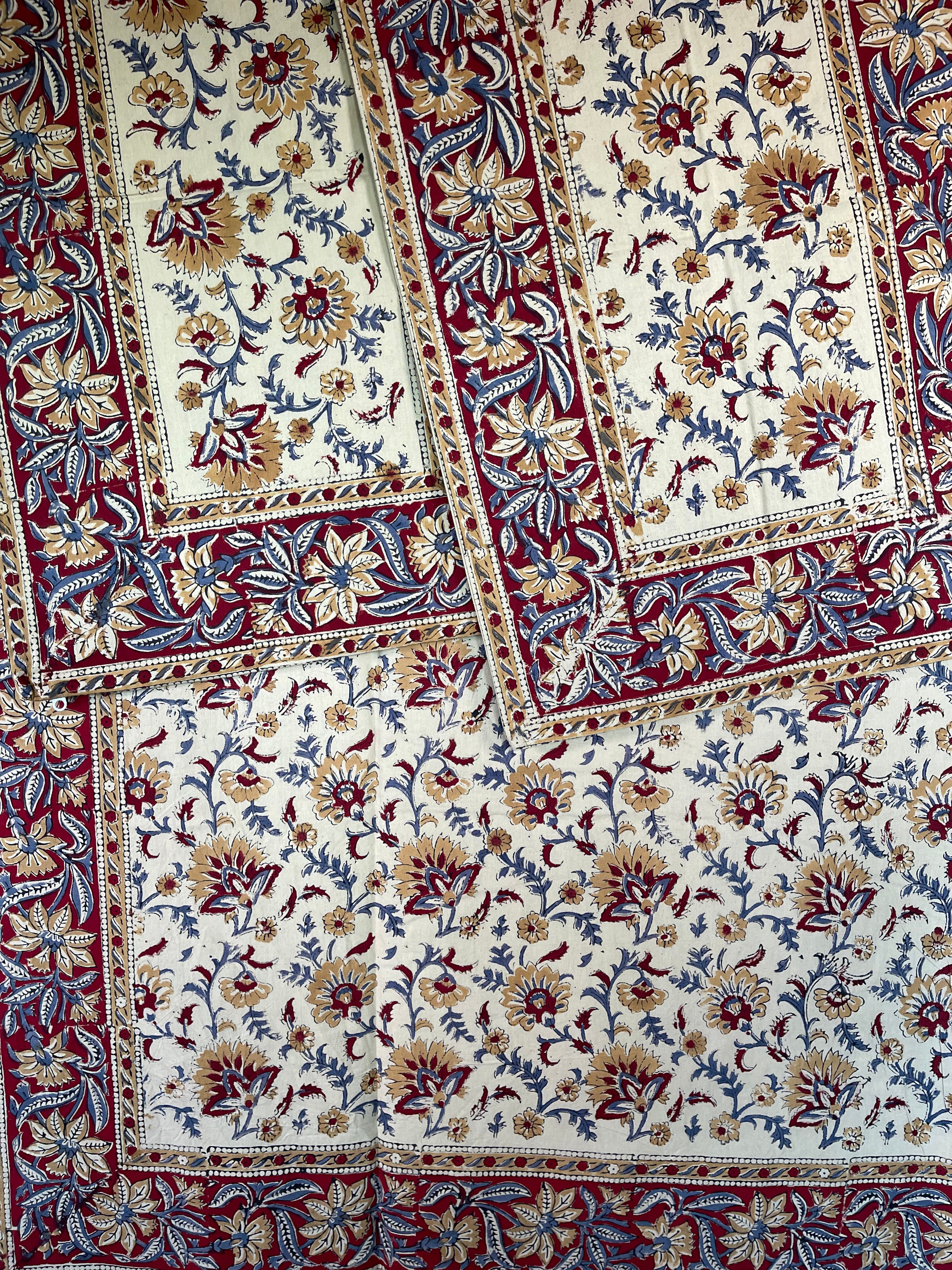 Block Printed Cotton Sheet - BUSHLAND FLORAL