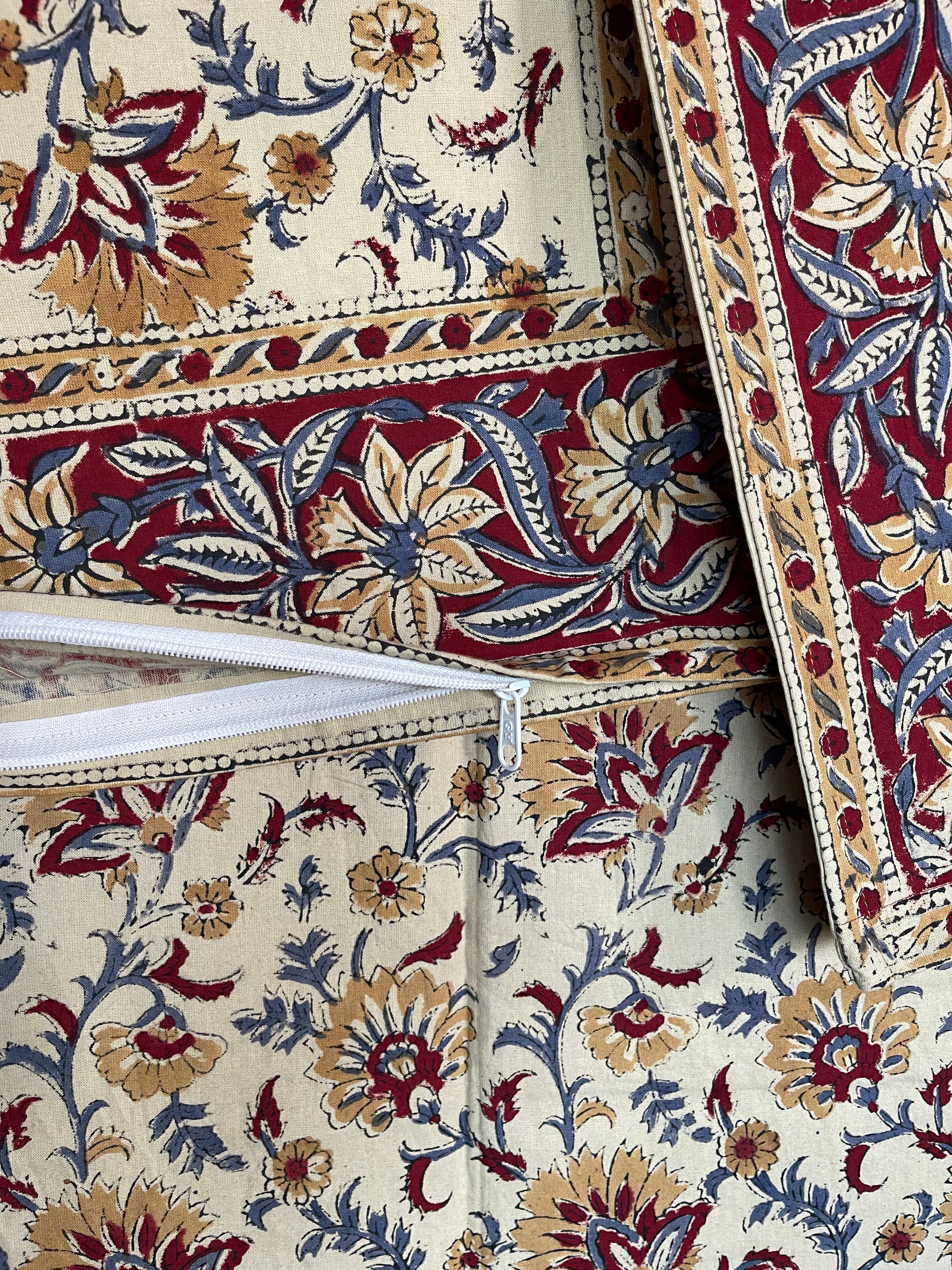 Block Printed Cotton Sheet - BUSHLAND FLORAL