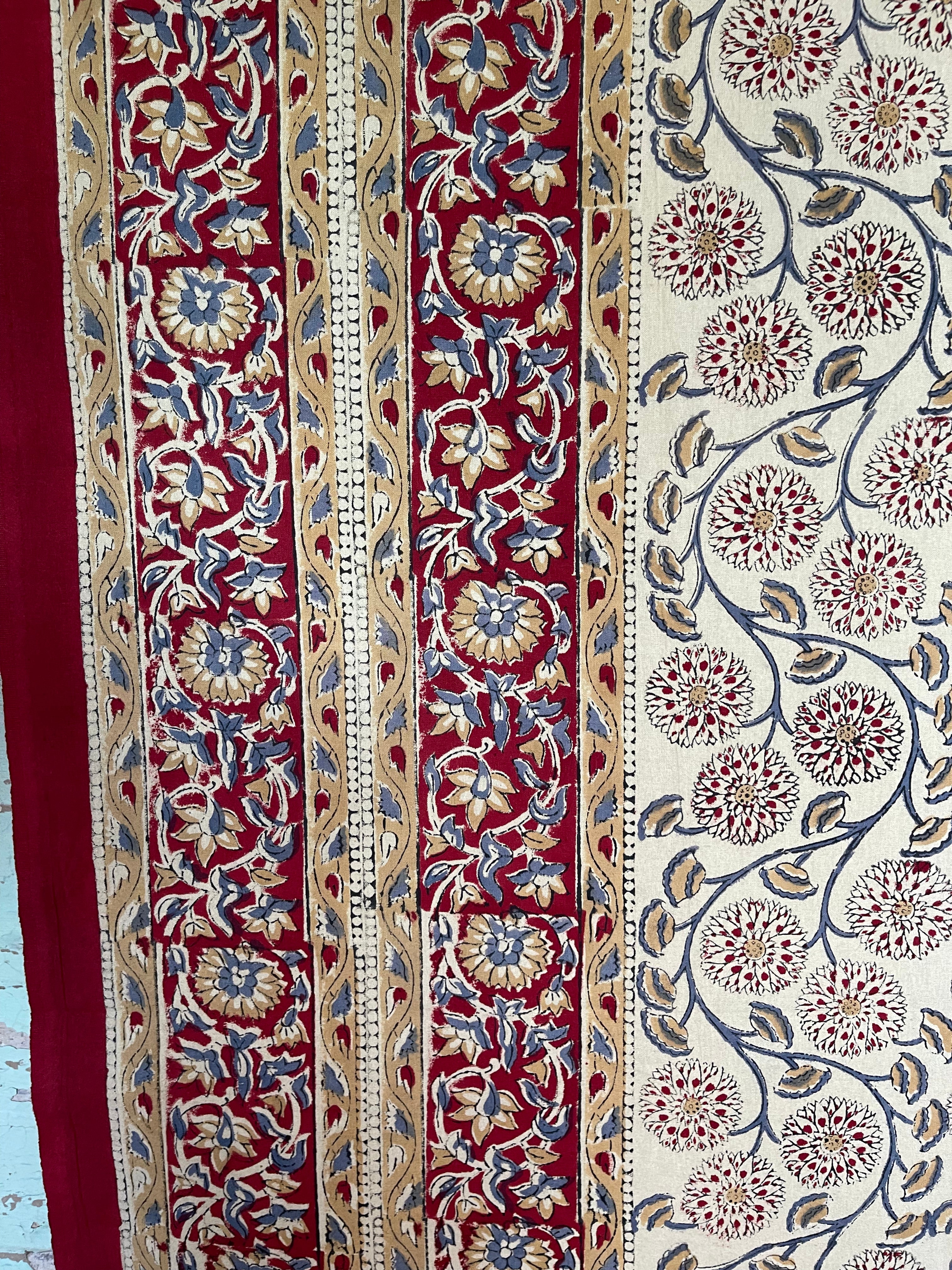 Block Printed Cotton Sheet - BUSHLAND FLORAL
