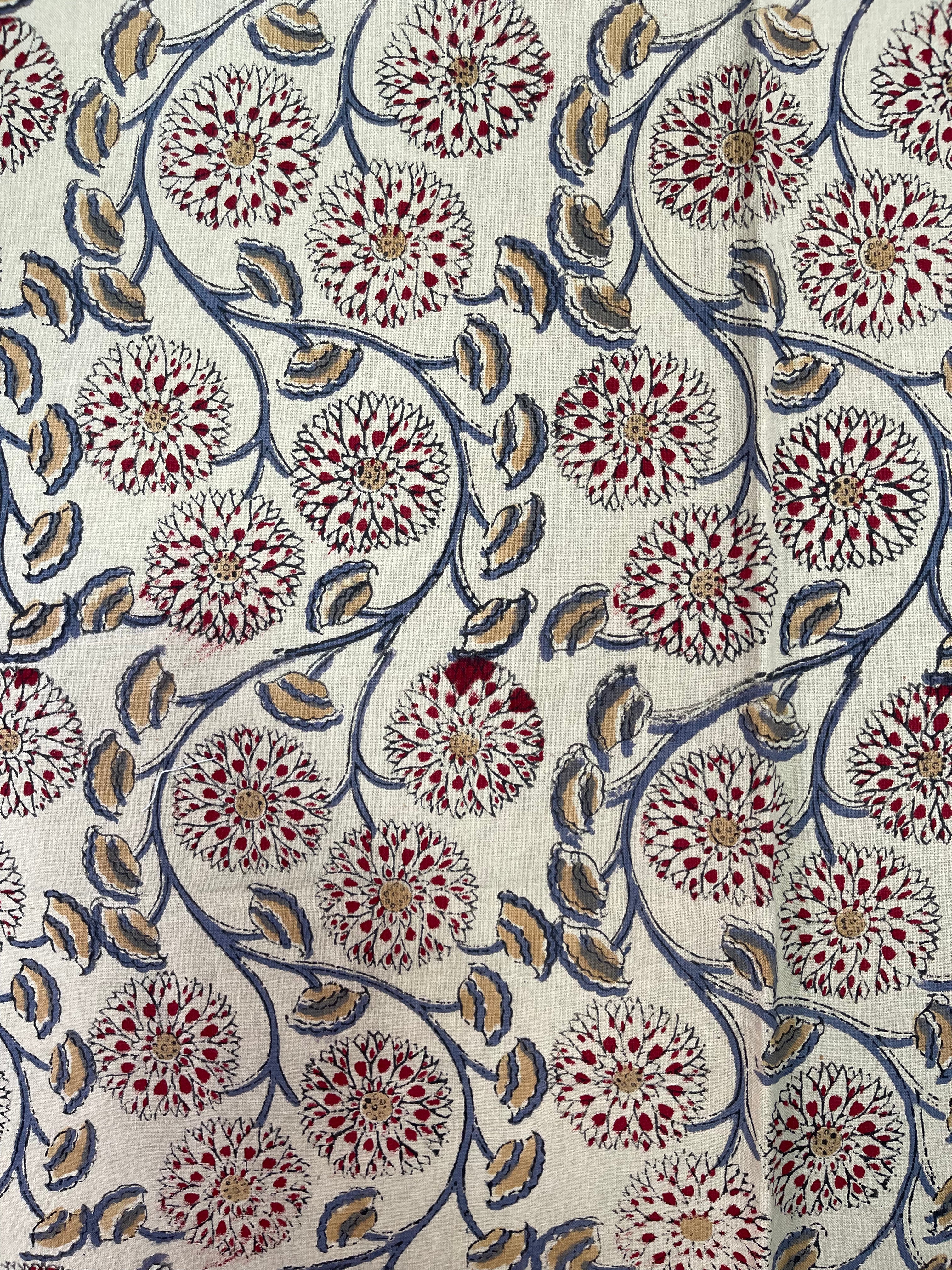 Block Printed Cotton Sheet - BUSHLAND FLORAL