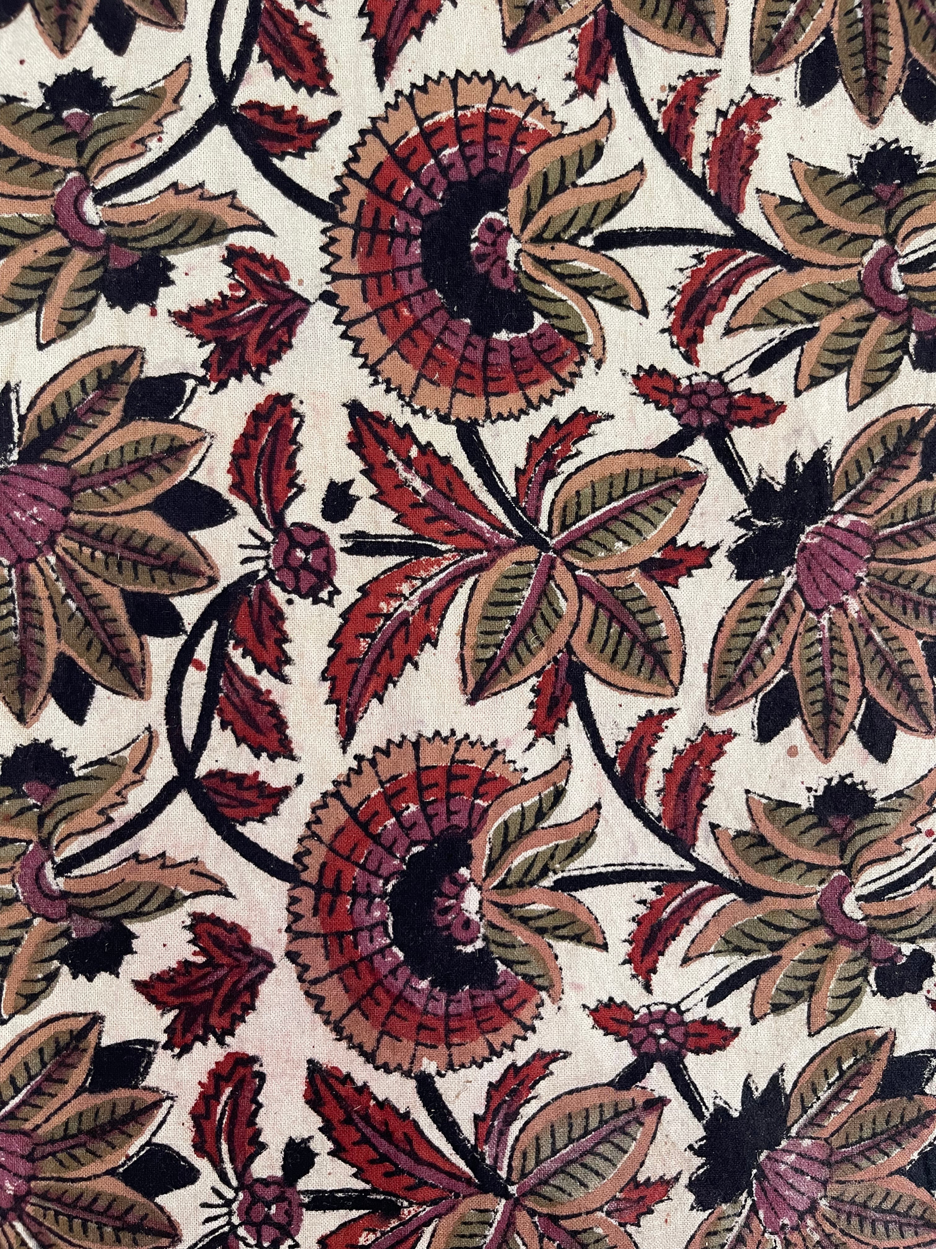 Block Printed Cotton Sheet  - Bagru Exotica