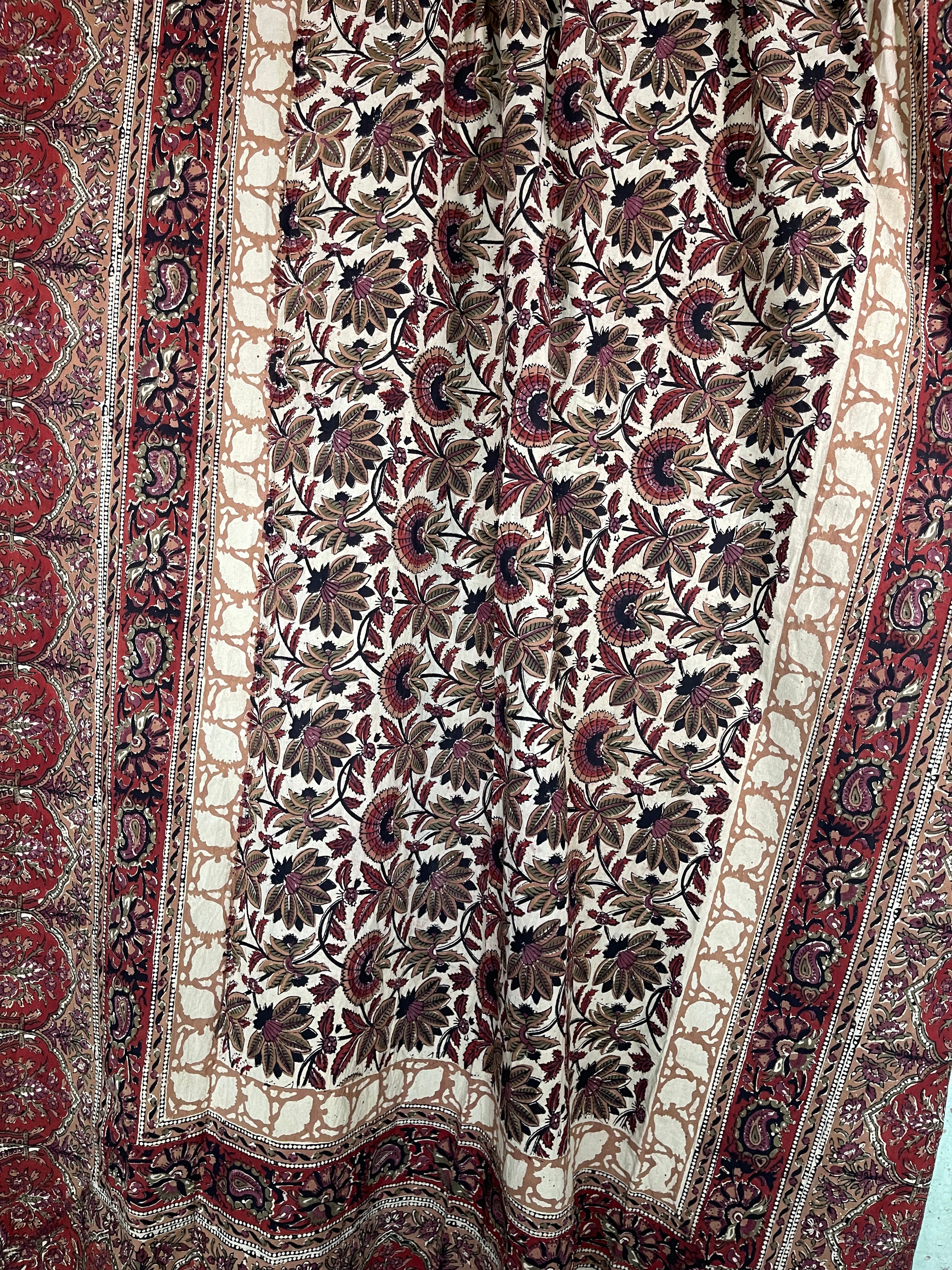 Block Printed Cotton Sheet  - Bagru Exotica