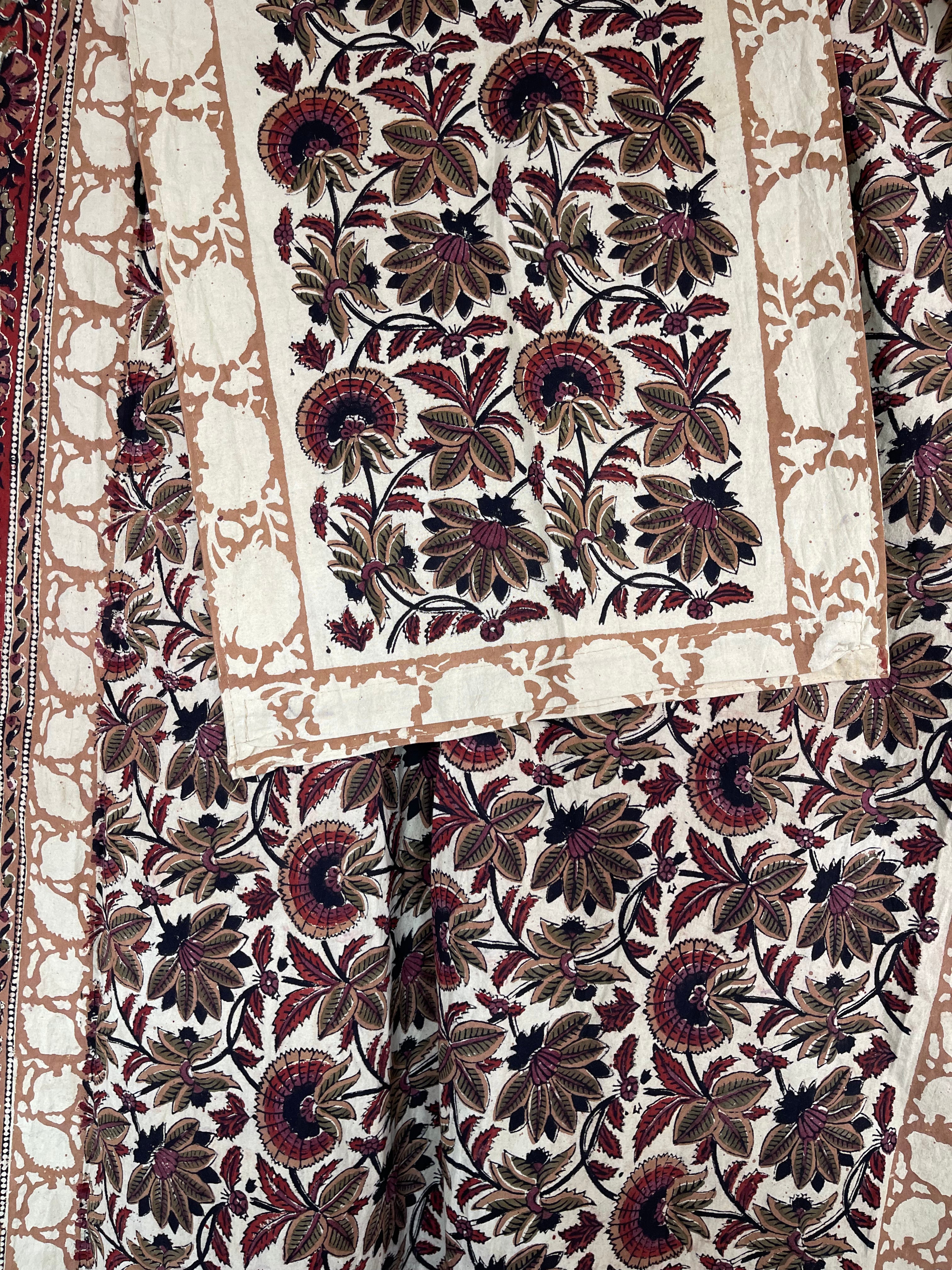 Block Printed Cotton Sheet  - Bagru Exotica