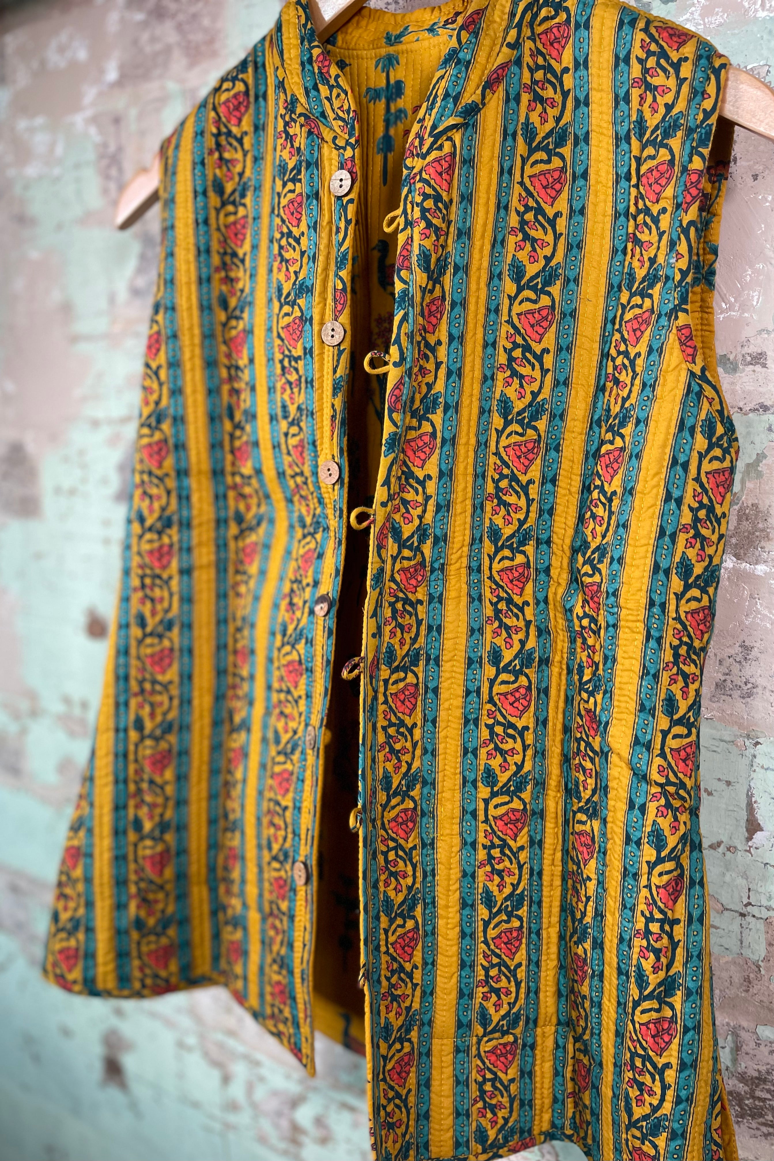 Handblock Printed Mughal Vest - Oriental