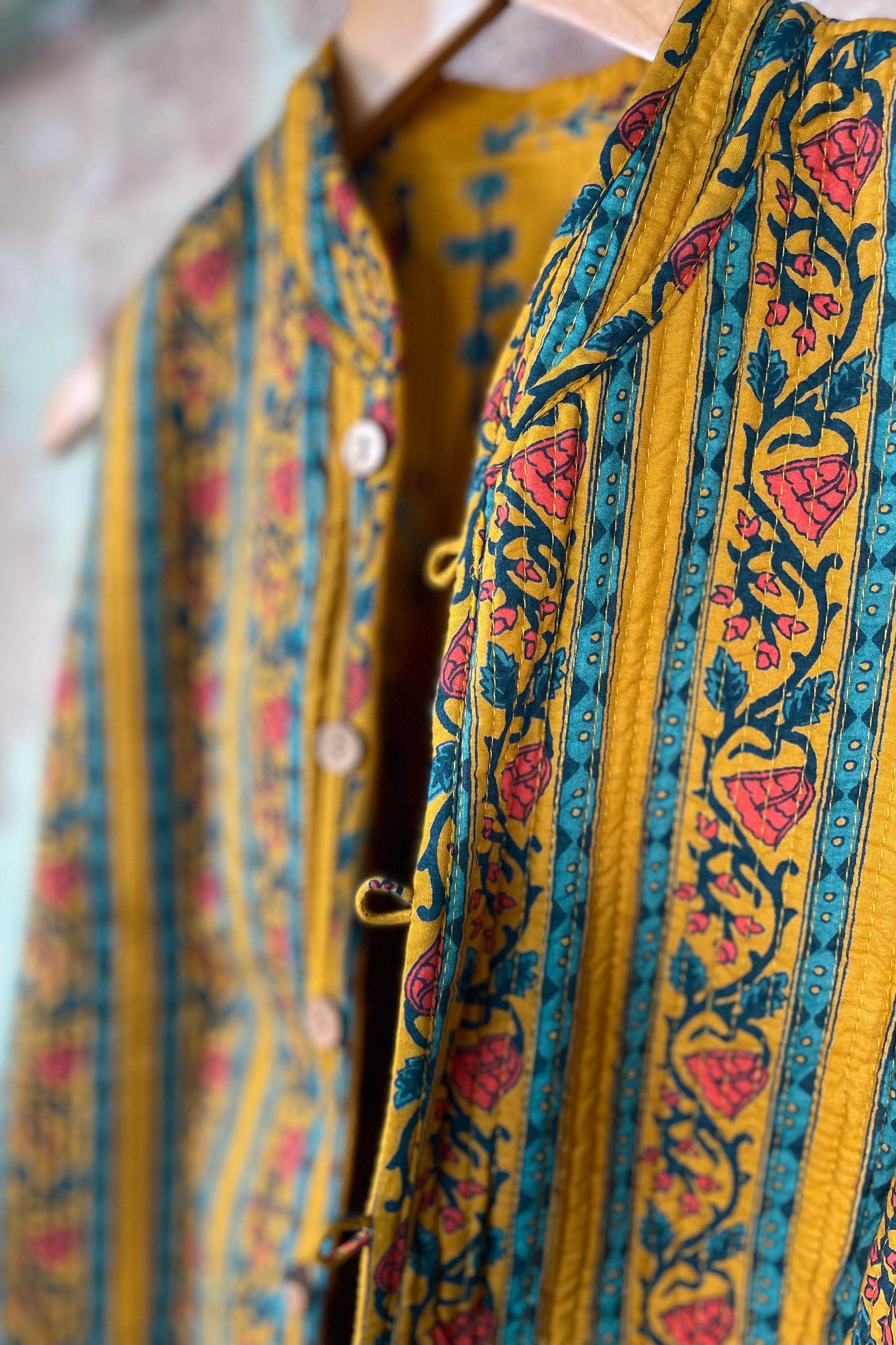 Handblock Printed Mughal Vest - Oriental