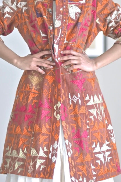 PHULKARI JACKET LONG - BHAG