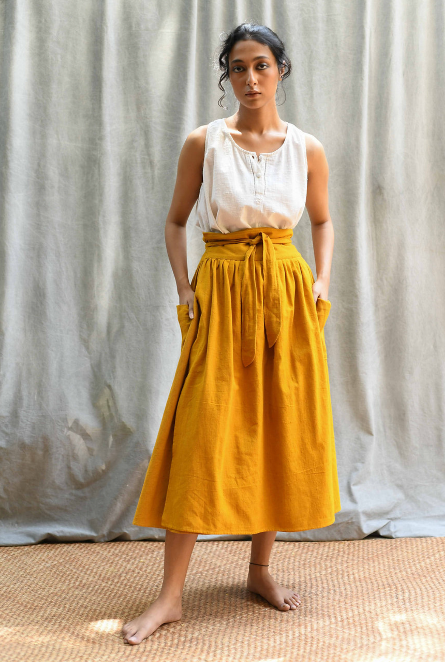 Wrap Skirt - Natural Dye Turmeric