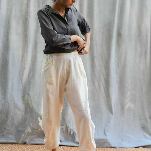 Obi Cotton Pants - Chalk